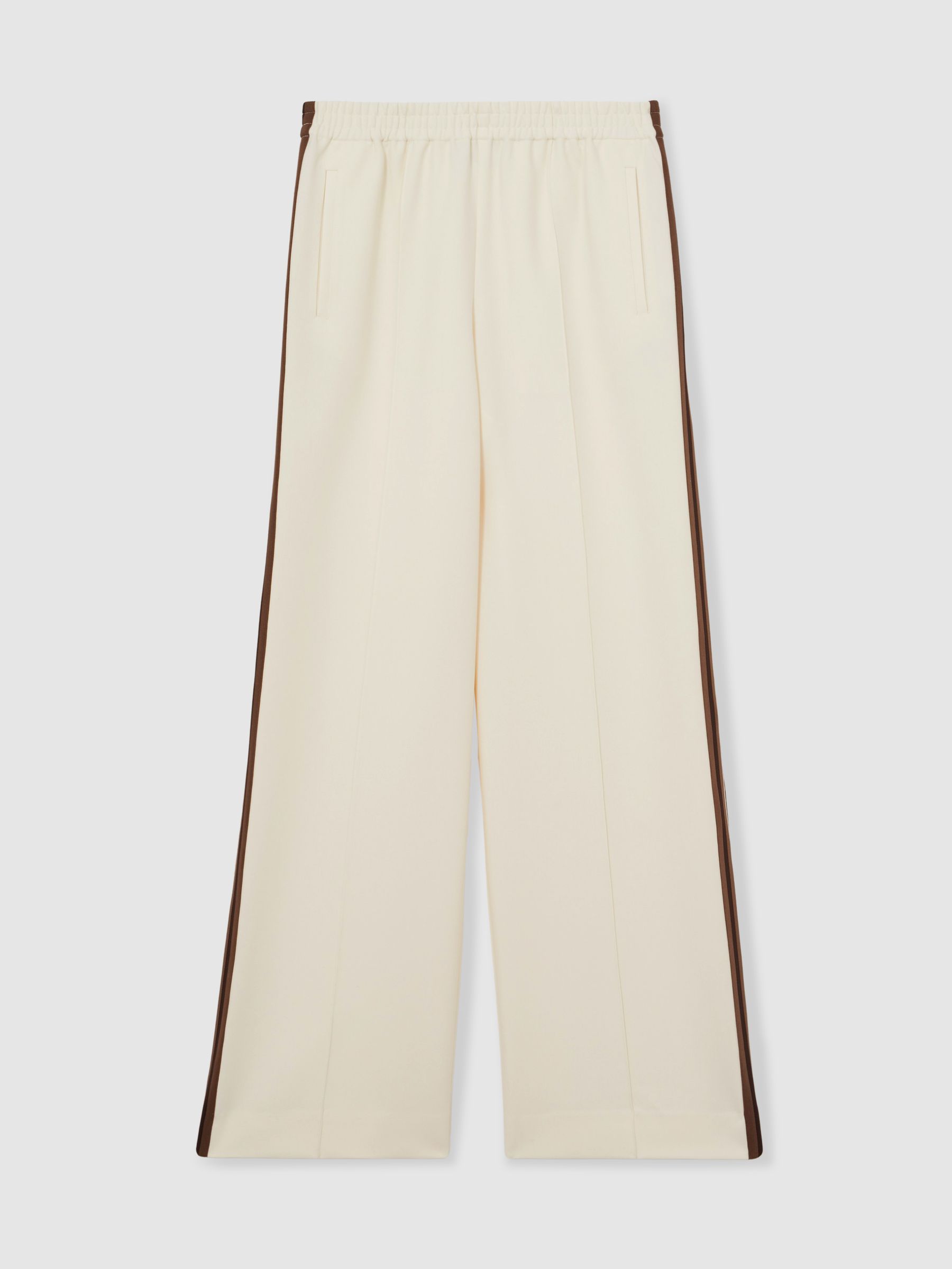 Petite Side-Stripe Wide-Leg Trousers in Cream - Image 2 of 5