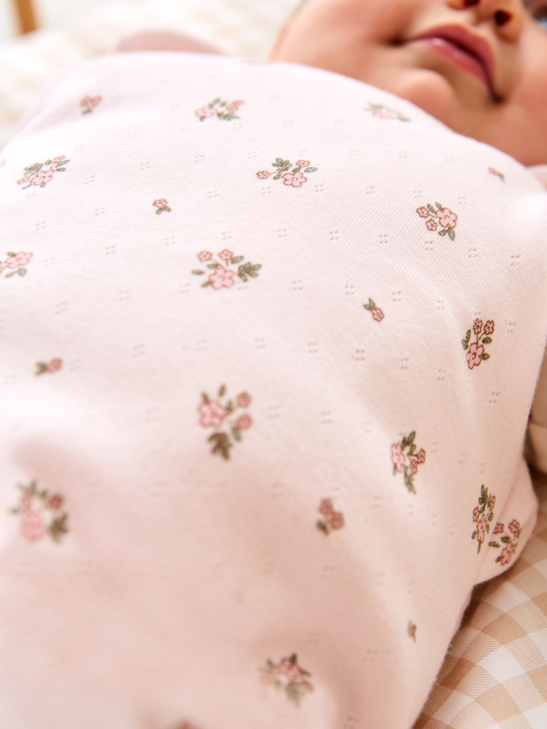 Pink Floral Pointelle 2.5 Tog Baby Sleeping Bag - Image 3 of 3