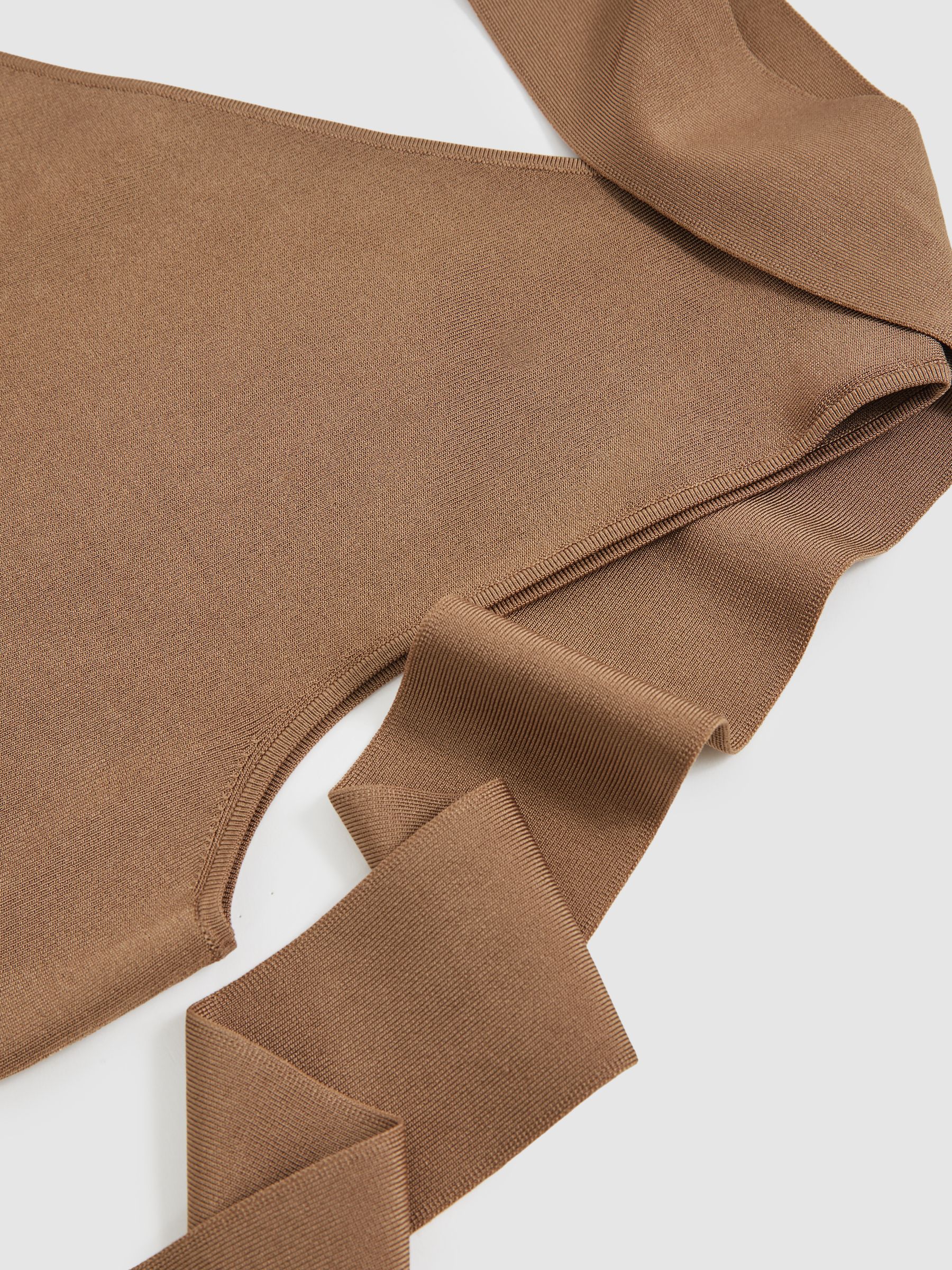 One Shoulder Scarf Top in Taupe Neutral - Image 5 of 5