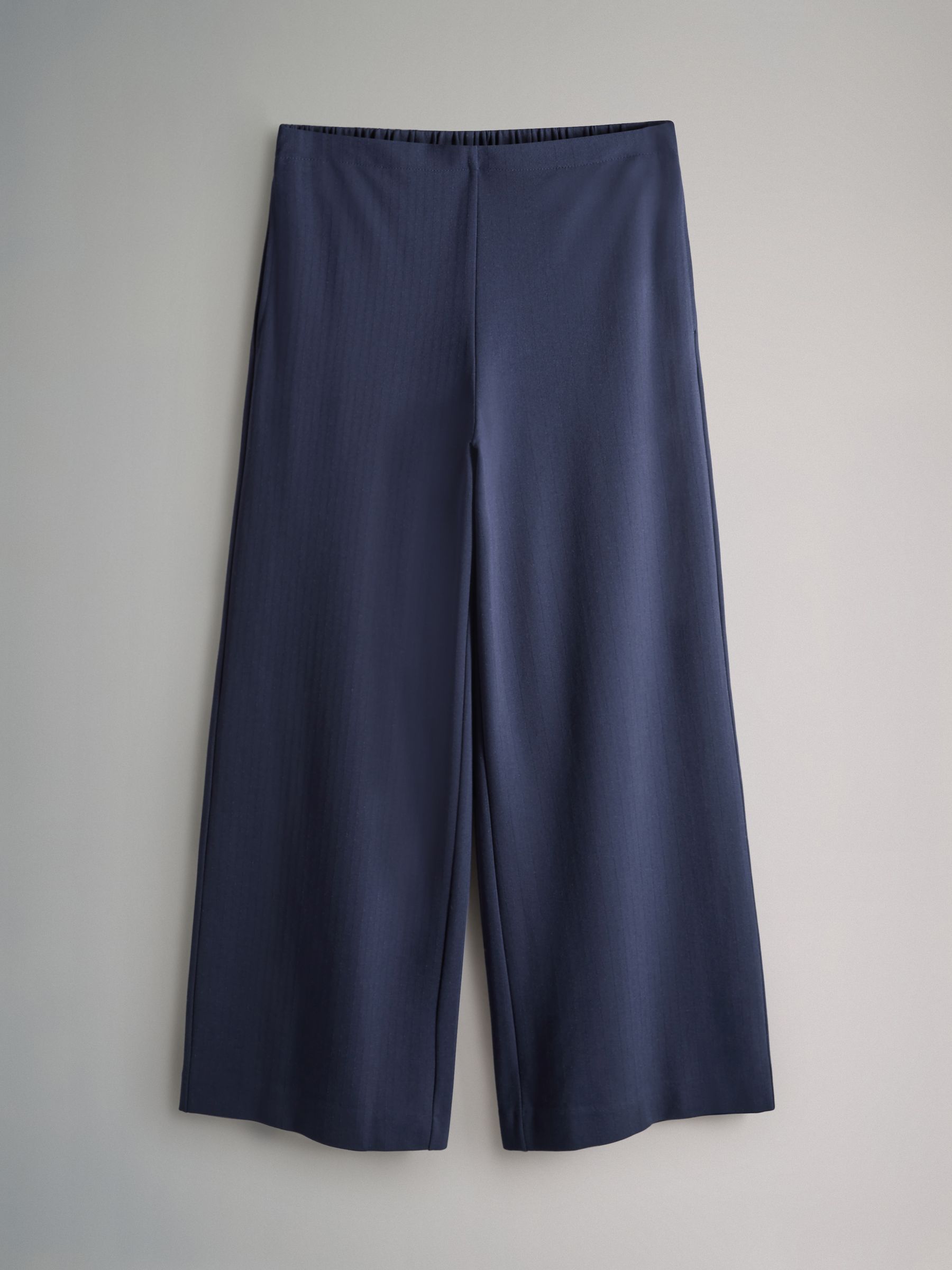 Black/Navy 2 Pack Ponte Pinstripe Wide Leg Trousers - Image 2 of 5