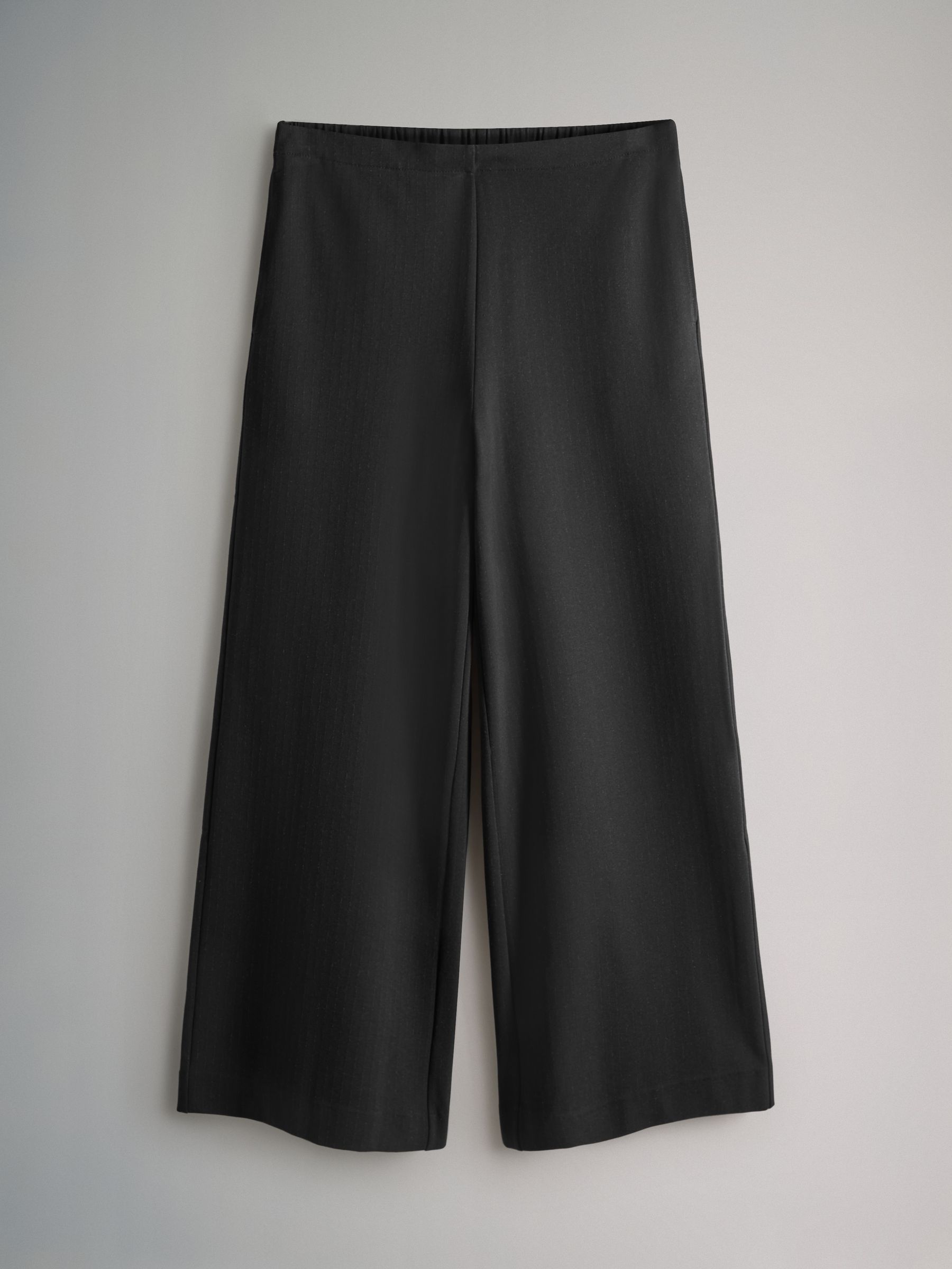 Black/Navy 2 Pack Ponte Pinstripe Wide Leg Trousers - Image 3 of 5