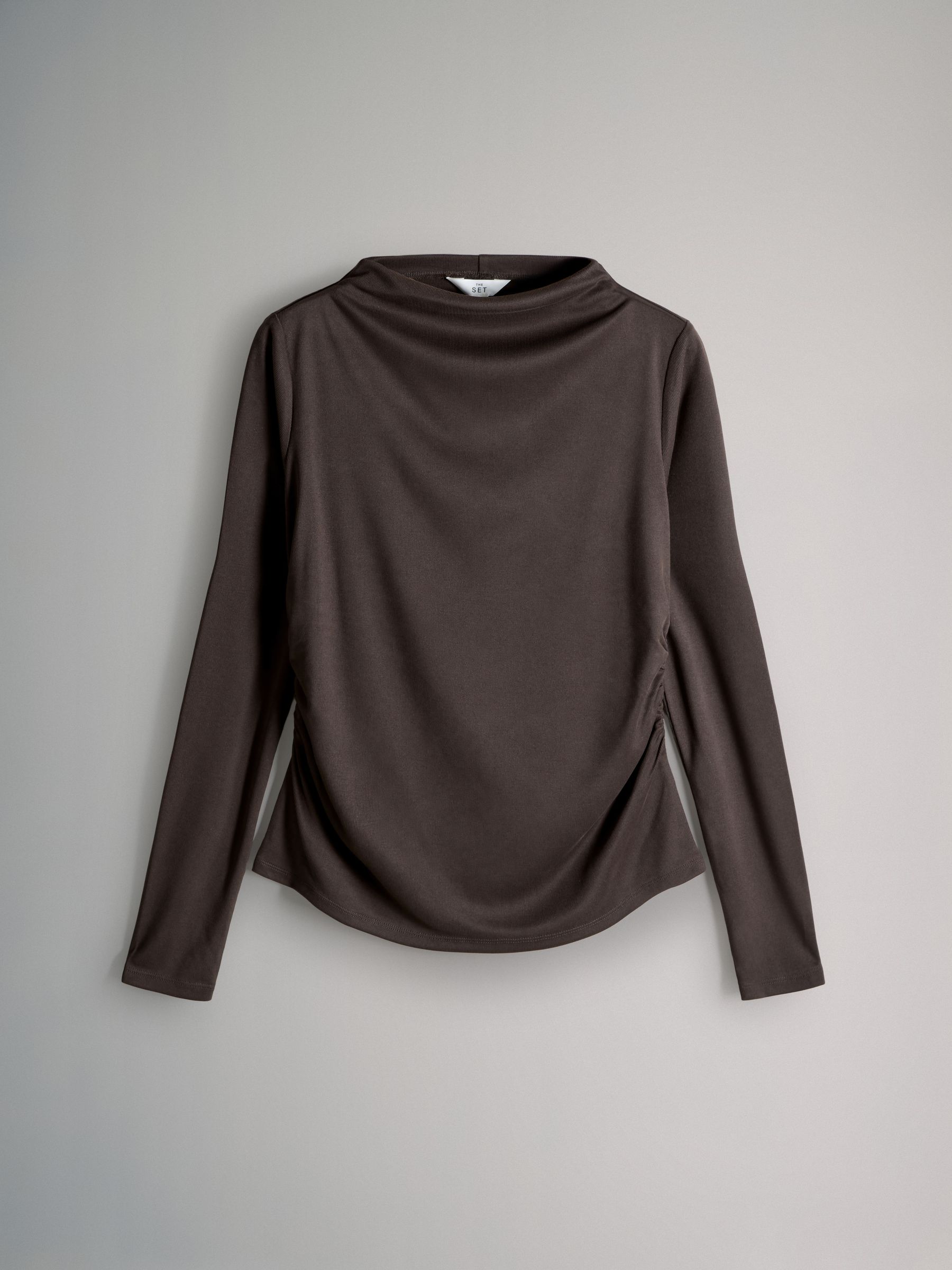 Black/Brown/Taupe - Drape Longsleeve Top 3 Pack - Image 7 of 10