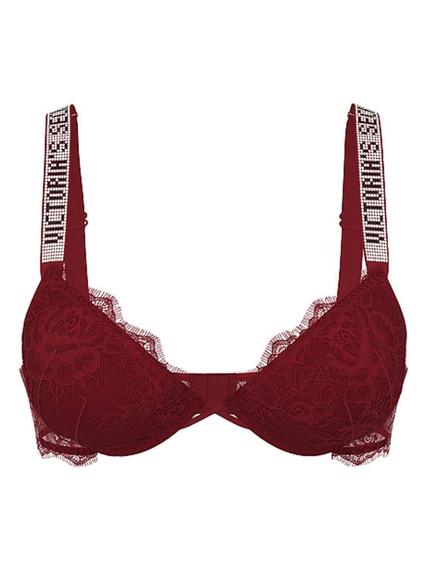 Sangria Red Push Up Shine Strap Bra - Image 3 of 3
