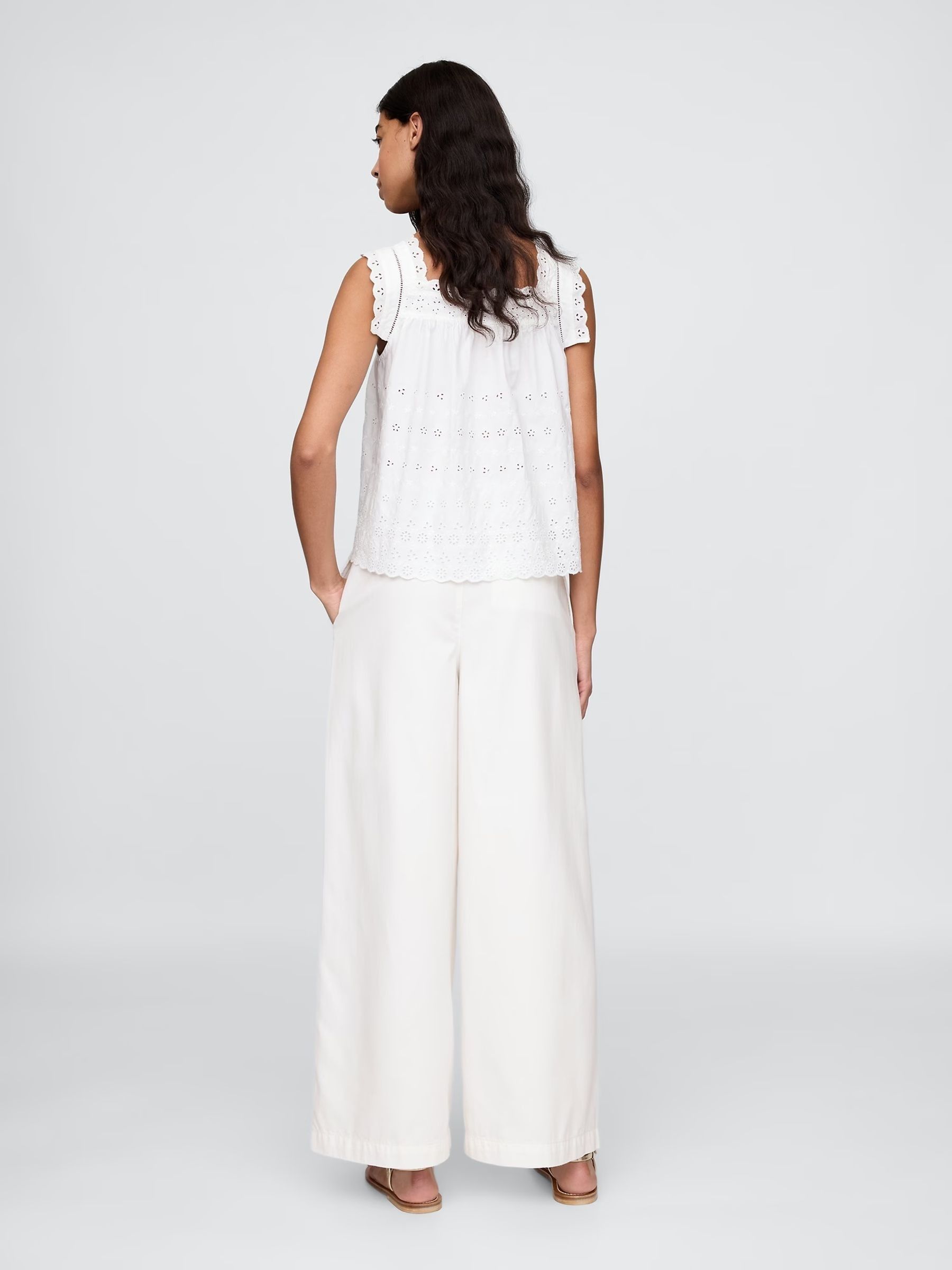 White DÔEN High Rise Pleated Trousers - Image 2 of 8