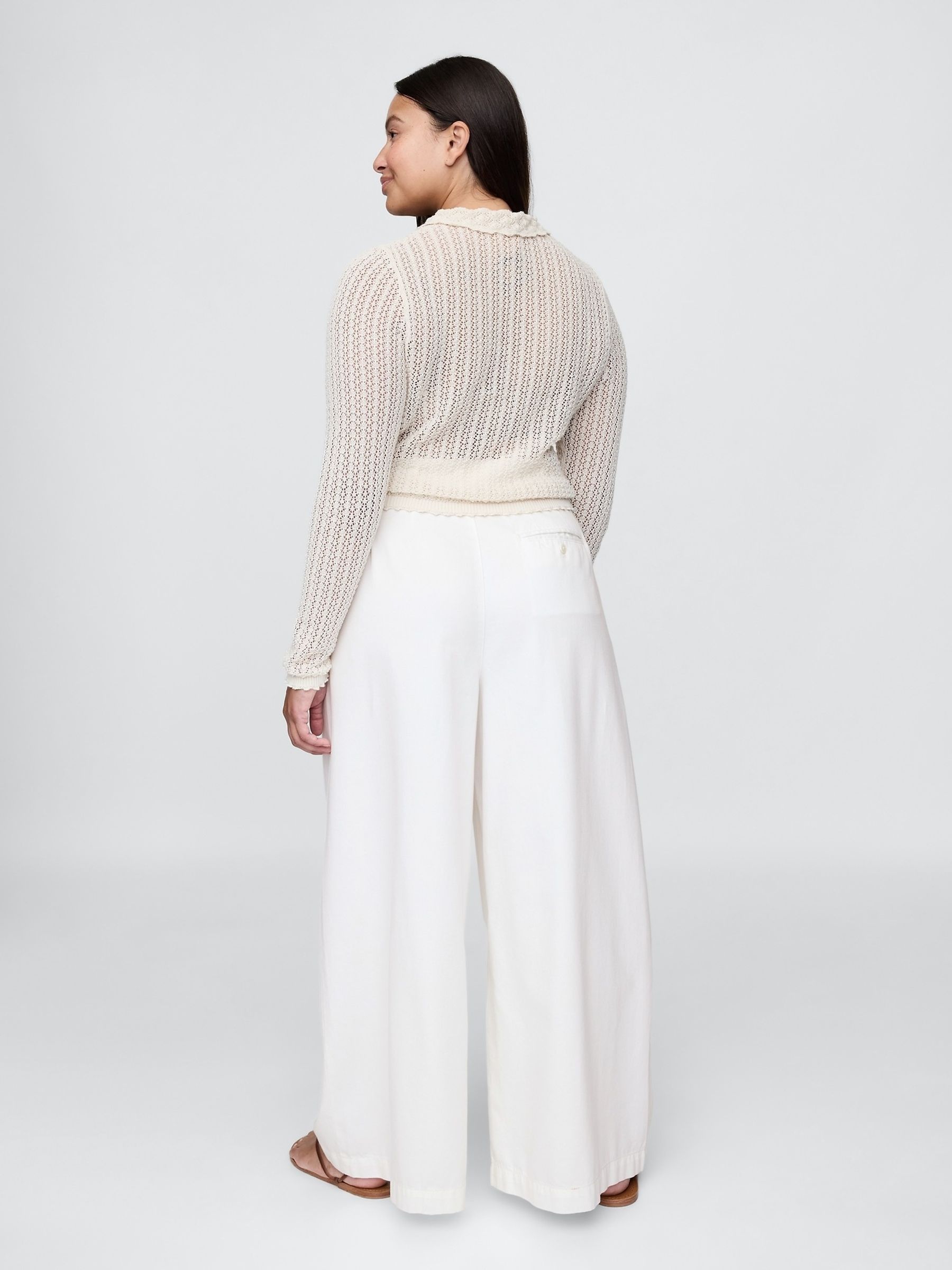 White DÔEN High Rise Pleated Trousers - Image 6 of 8