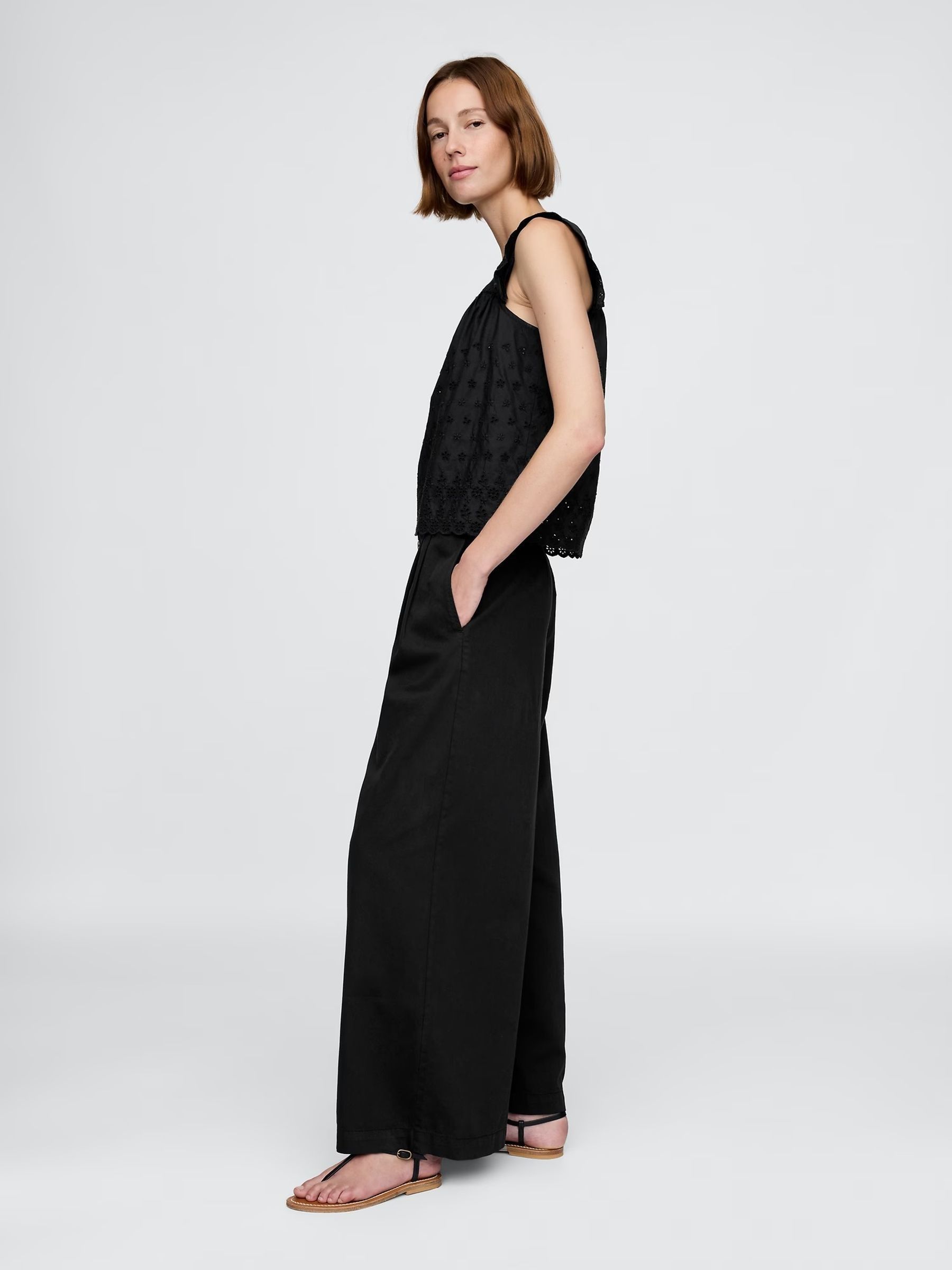 Black DÔEN High Rise Pleated Trousers - Image 3 of 8