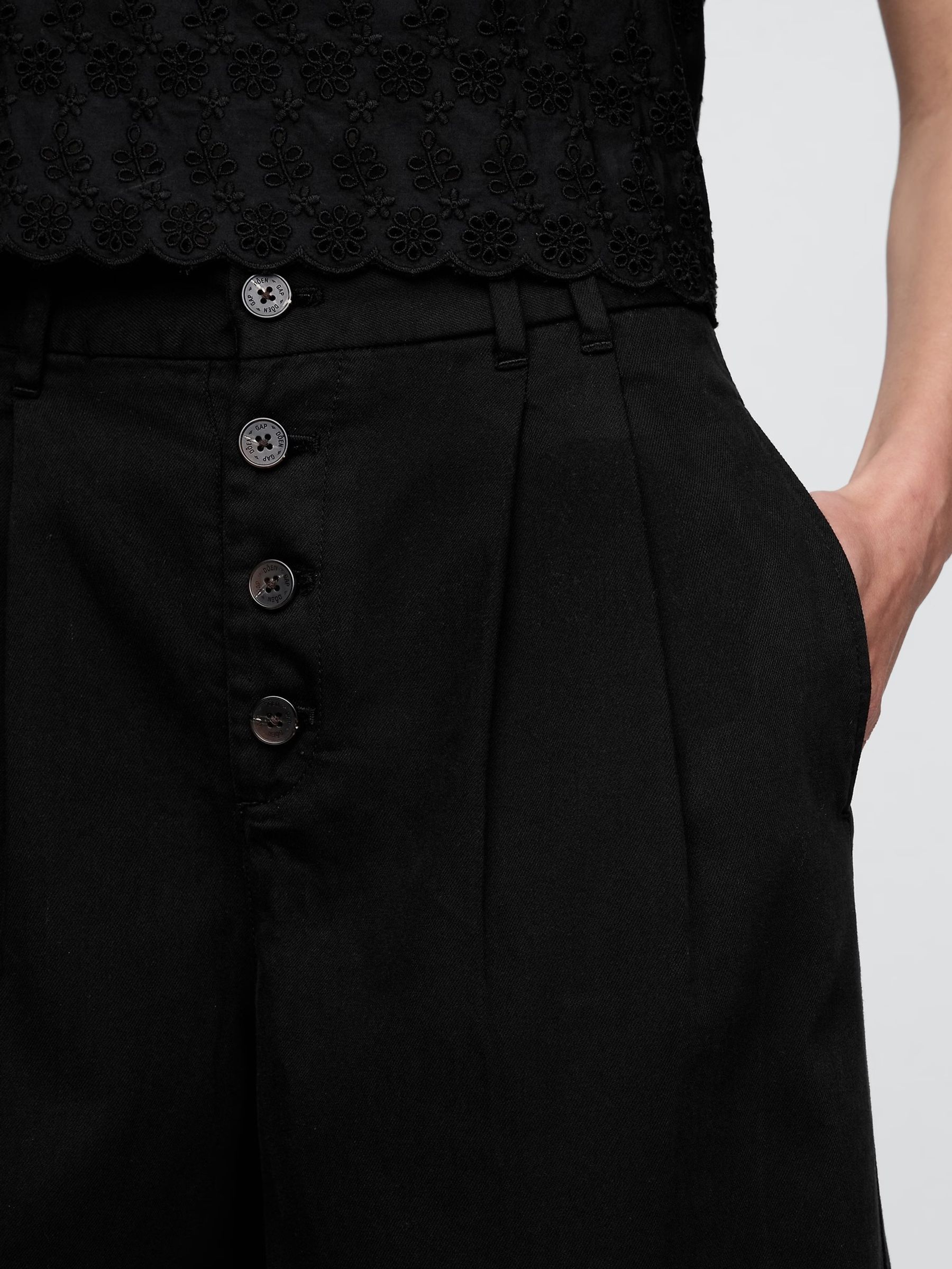 Black DÔEN High Rise Pleated Trousers - Image 5 of 8