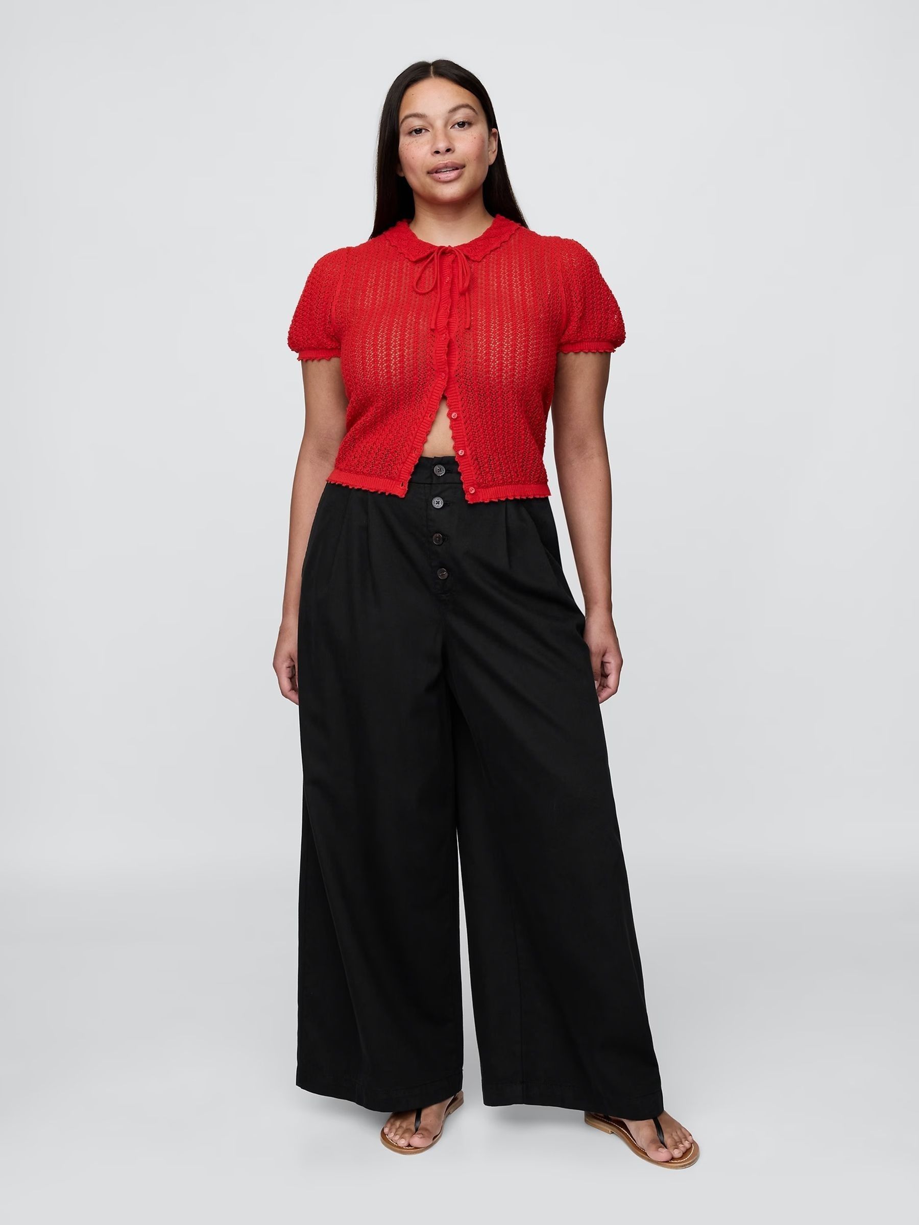Black DÔEN High Rise Pleated Trousers - Image 6 of 8