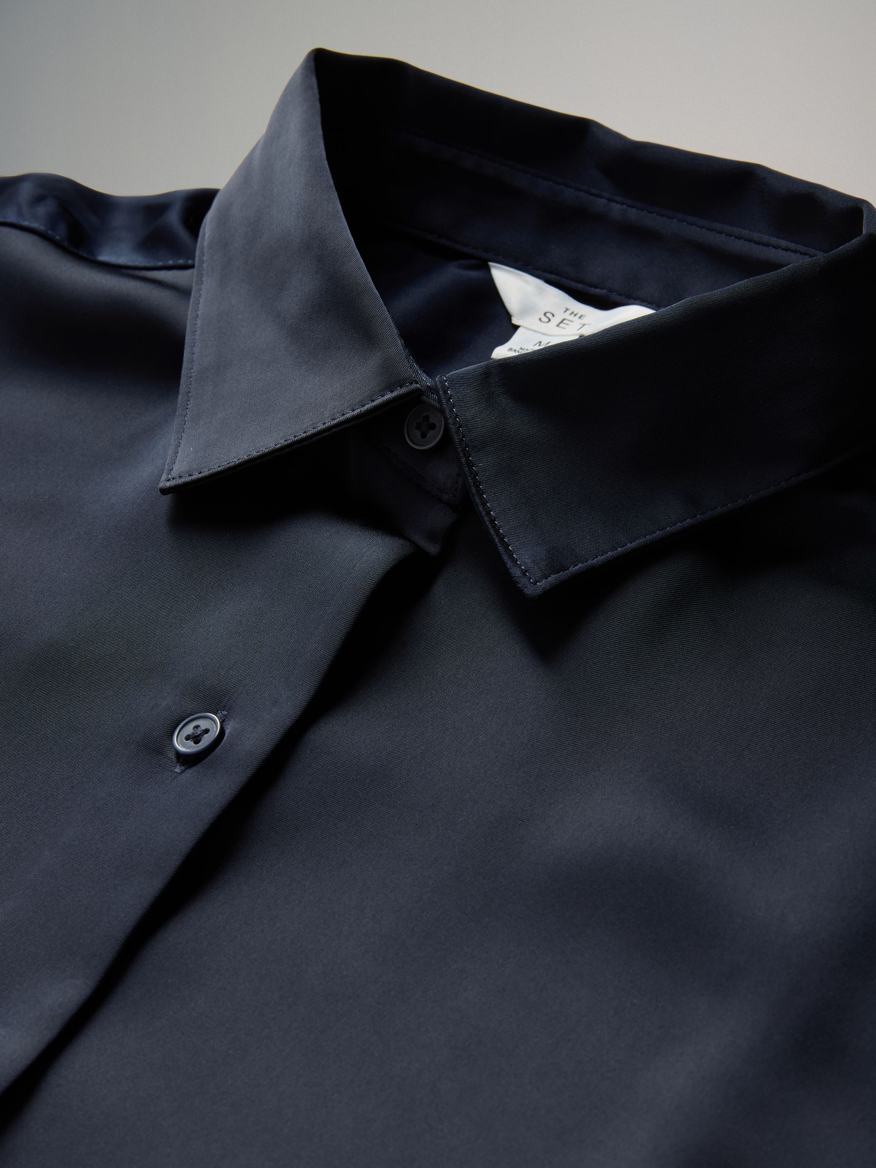 Navy Blue Satin Shirt and Trousers Co-Ord - Image 6 of 6