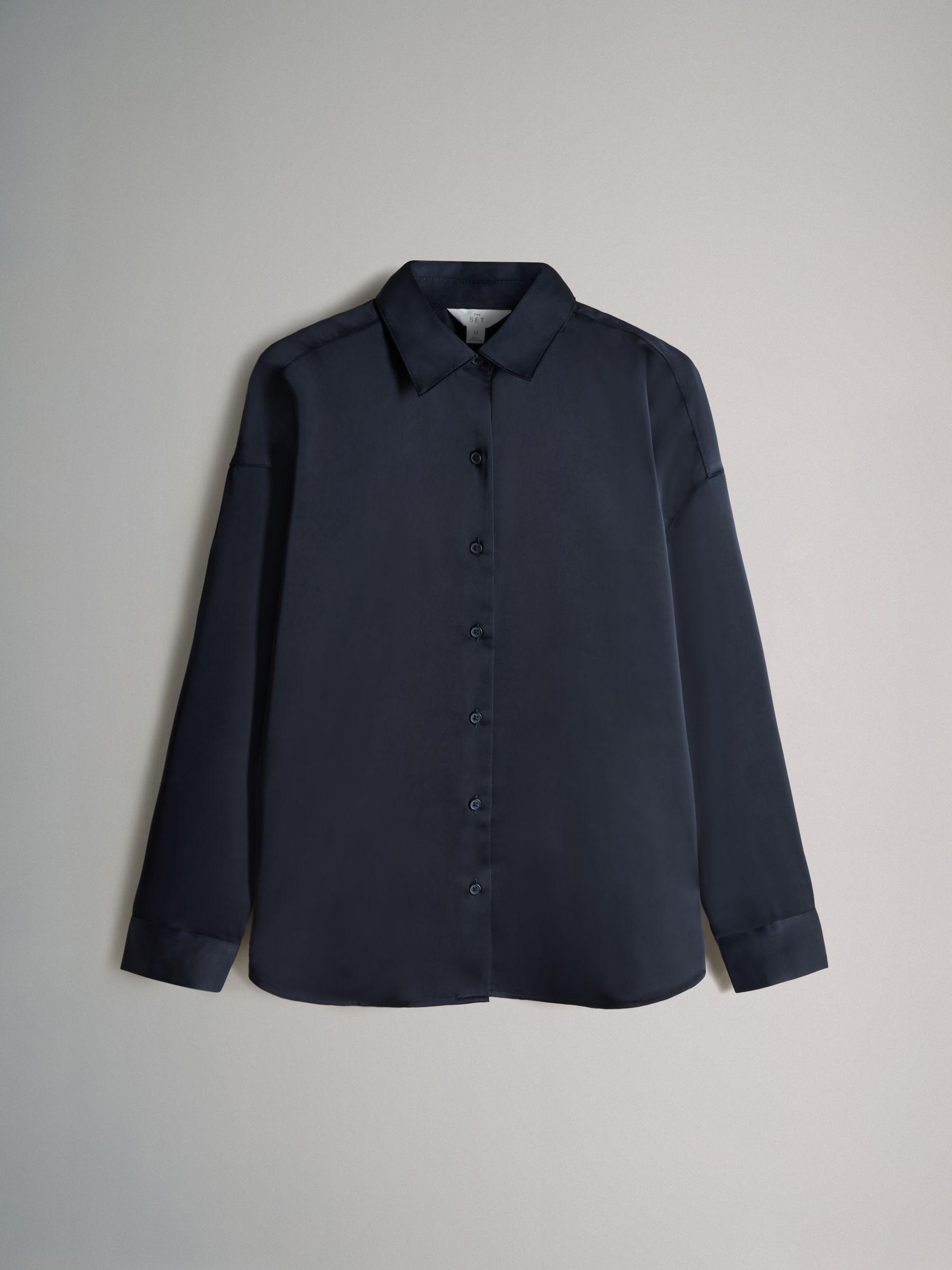 Navy Blue - Satin Shirt and Trousers Co-Ord - Image 9 of 11