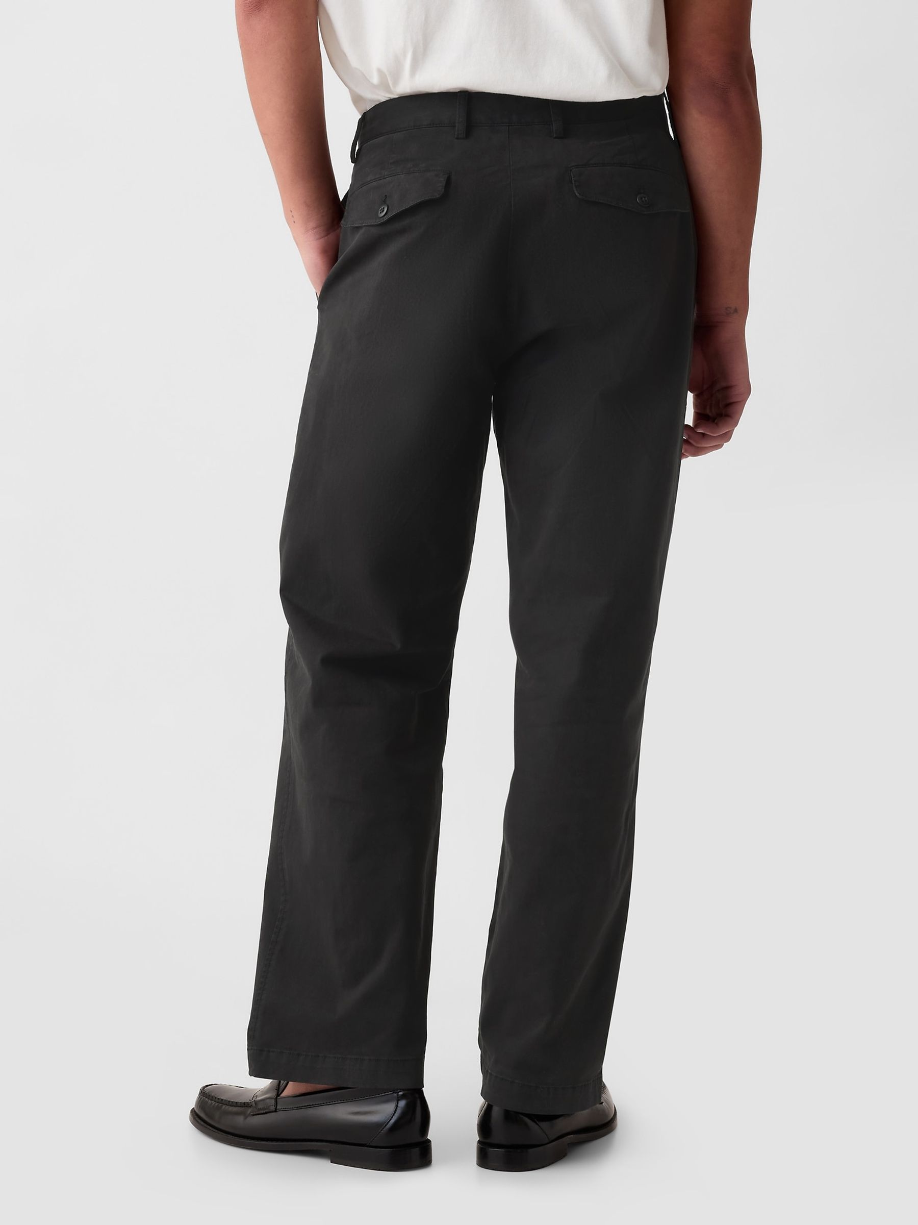 Black 90's Loose Fit Stretch Chino Trousers - Image 2 of 5