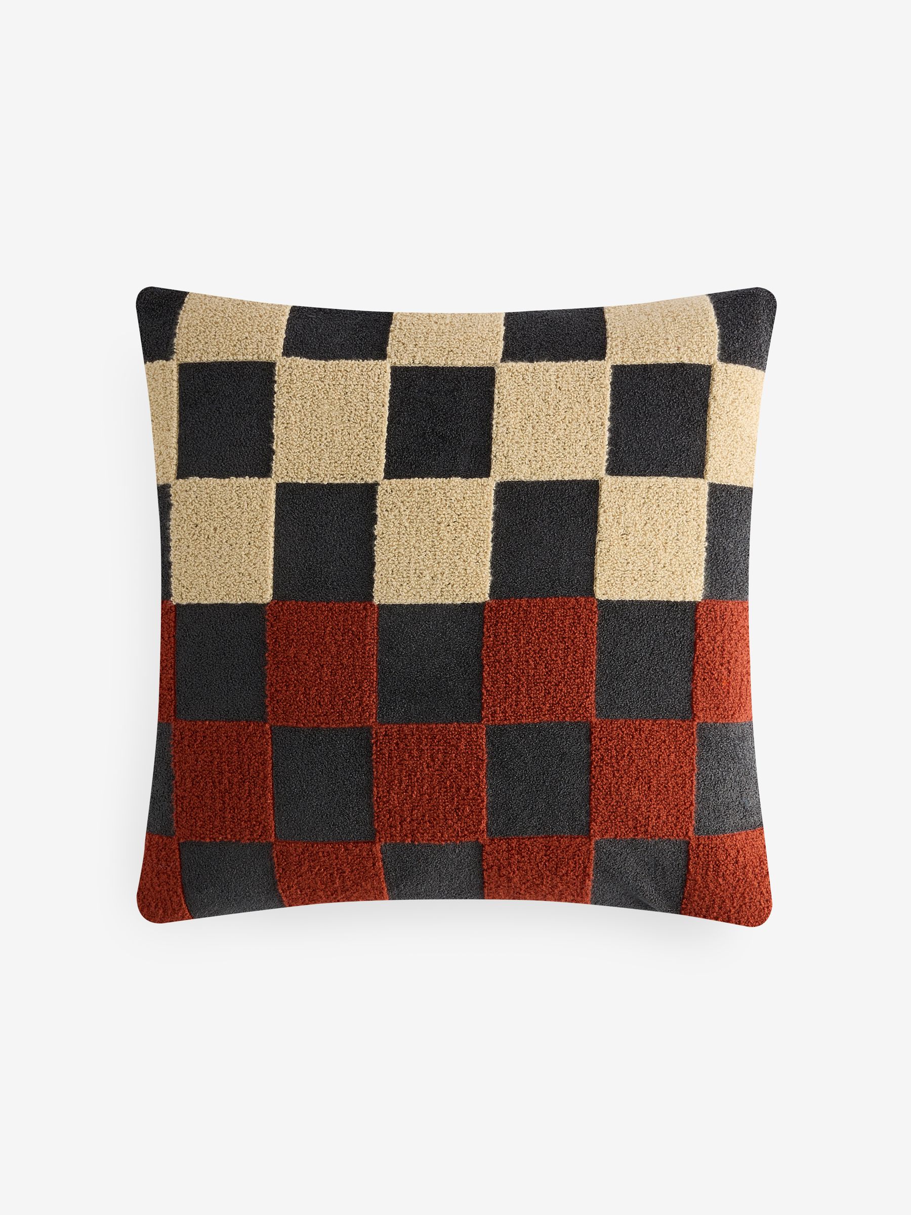 Rust Tilo Checkerboard Cushion - Image 4 of 5