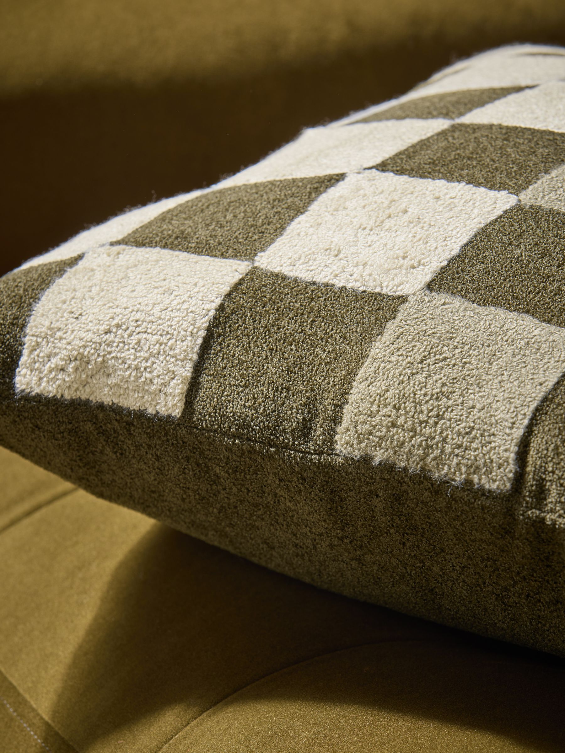 Green Tilo Checkerboard Cushion - Image 2 of 4