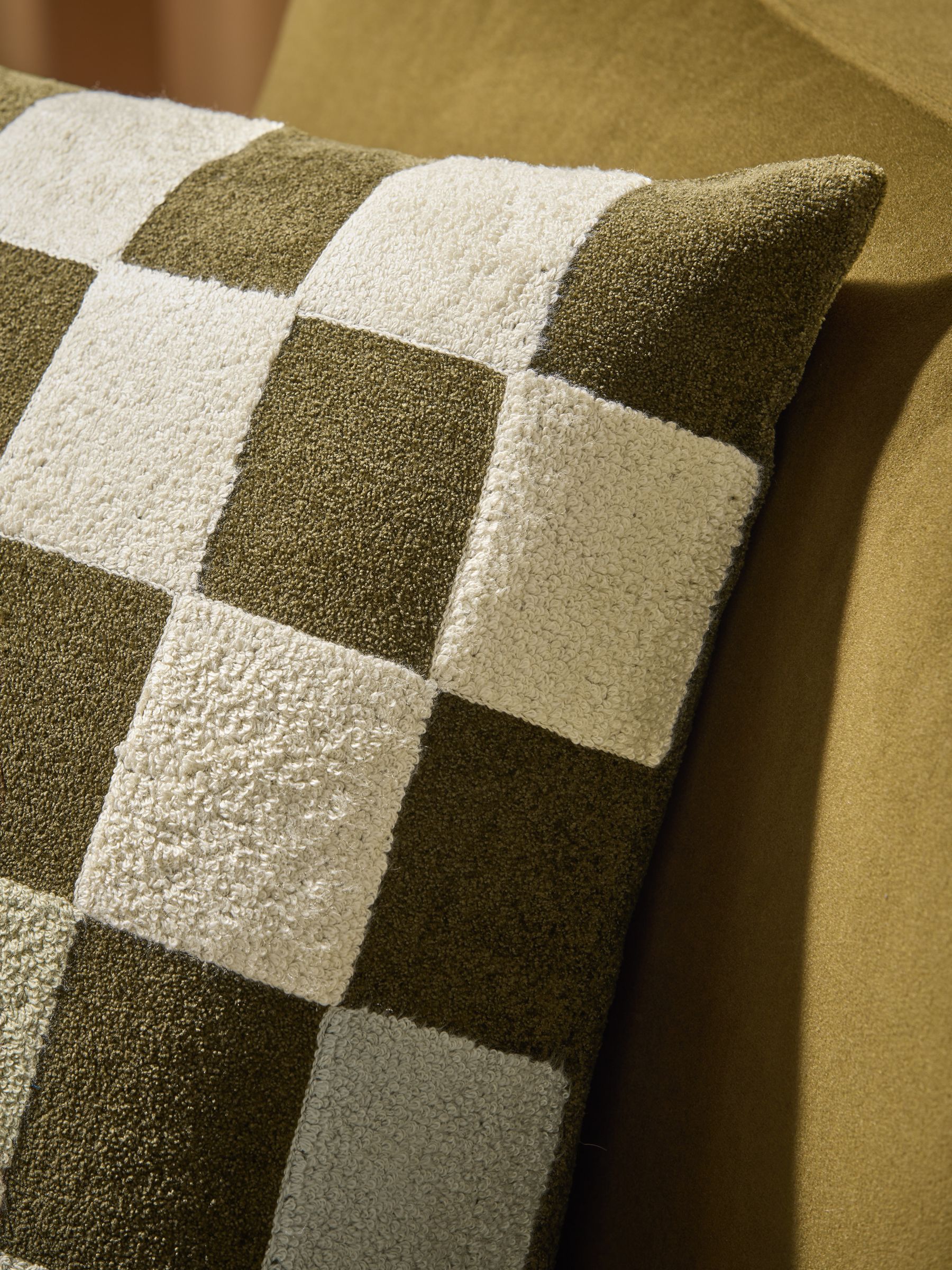 Green Tilo Checkerboard Cushion - Image 3 of 4
