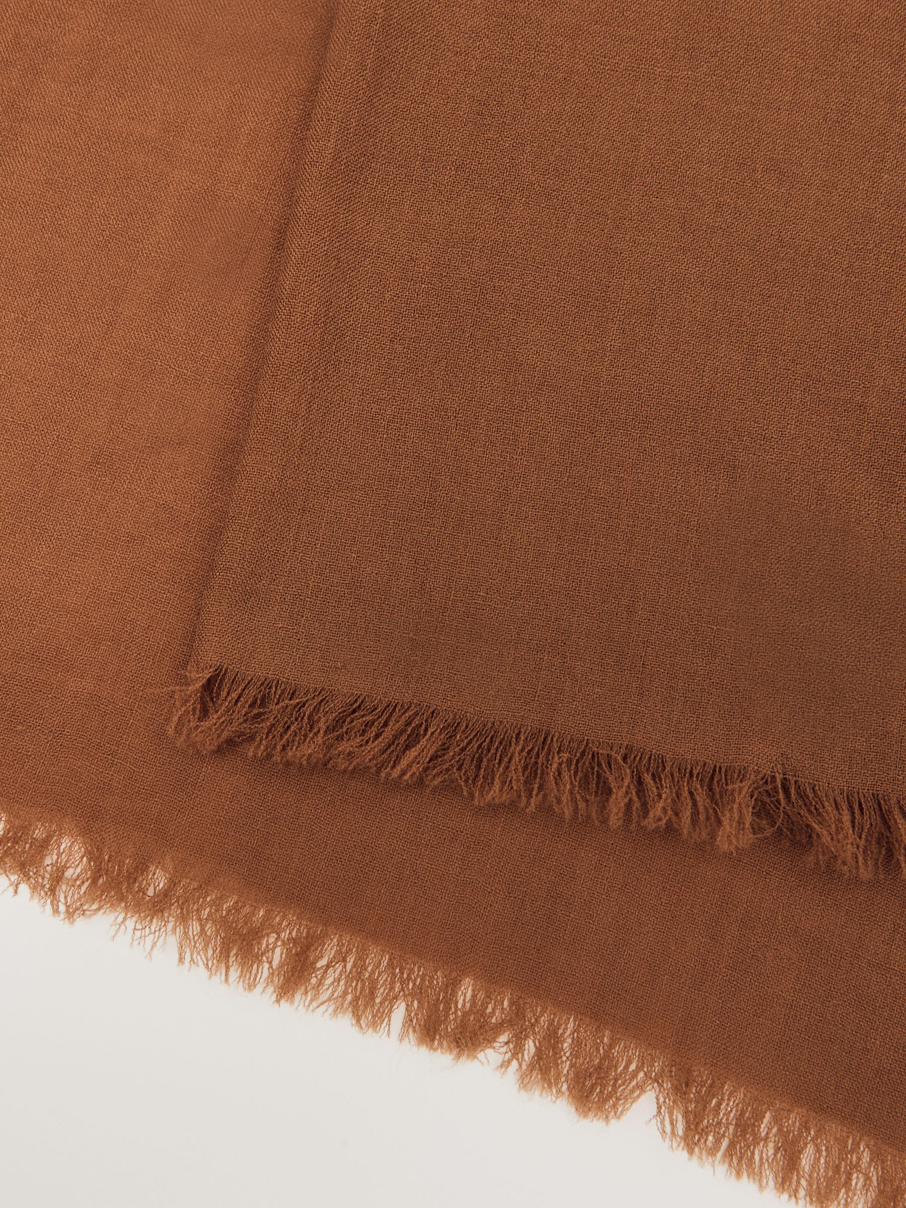 Wool-Cashmere Lightweight Scarf in Camel - Image 4 of 5