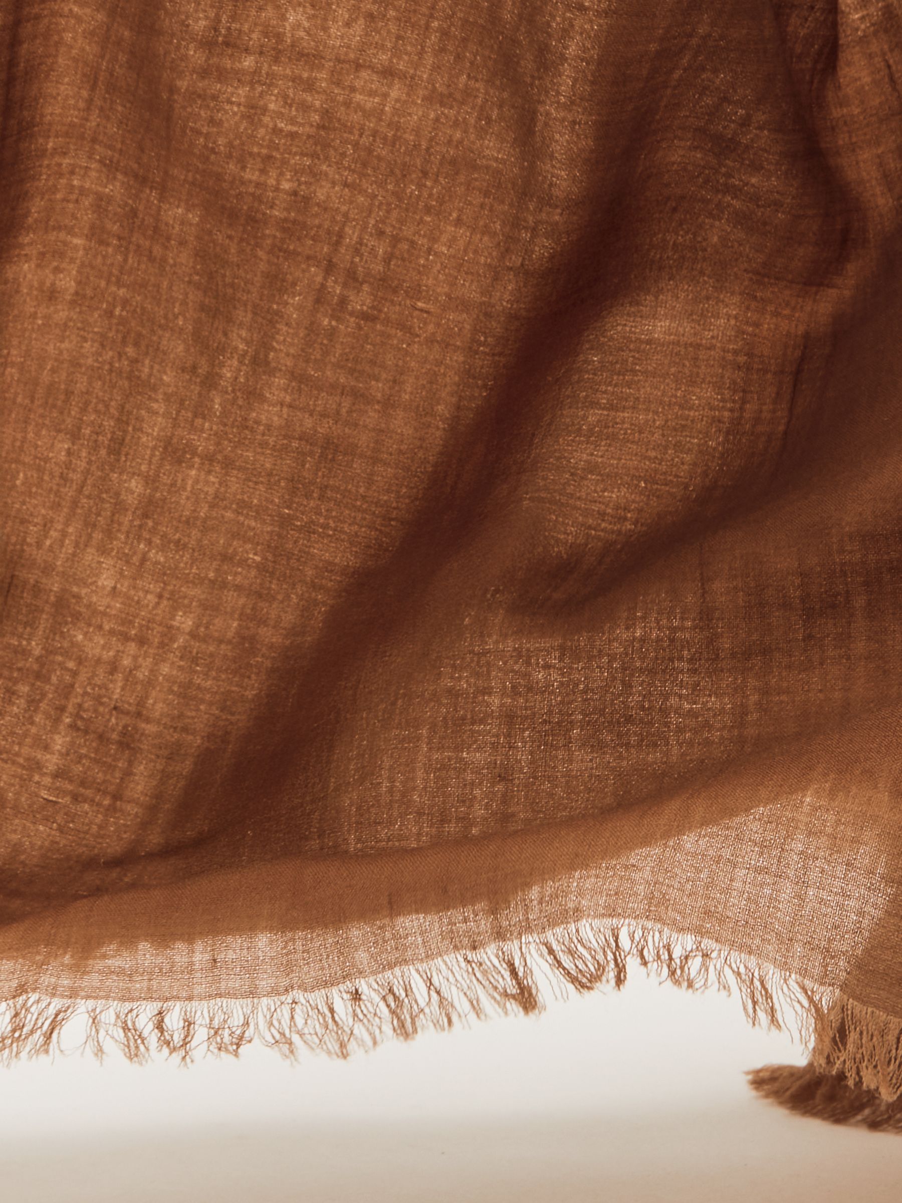 Wool-Cashmere Lightweight Scarf in Camel - Image 5 of 5