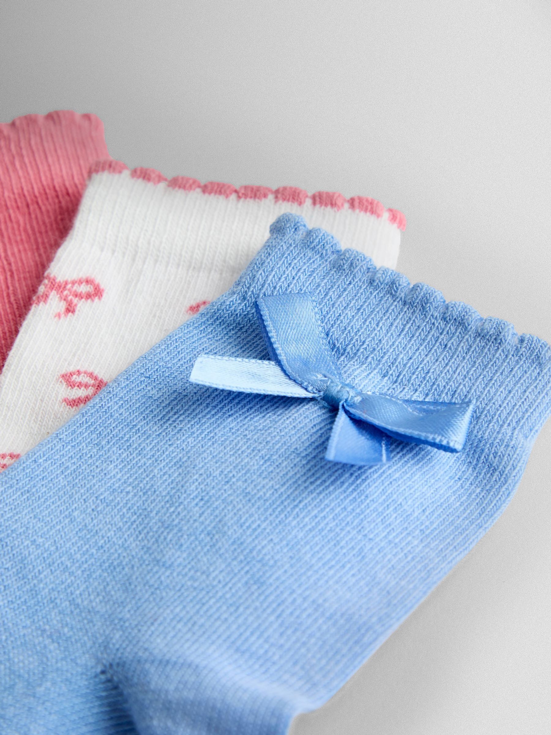 Pink Bow 3-Pack Socks - Image 2 of 3