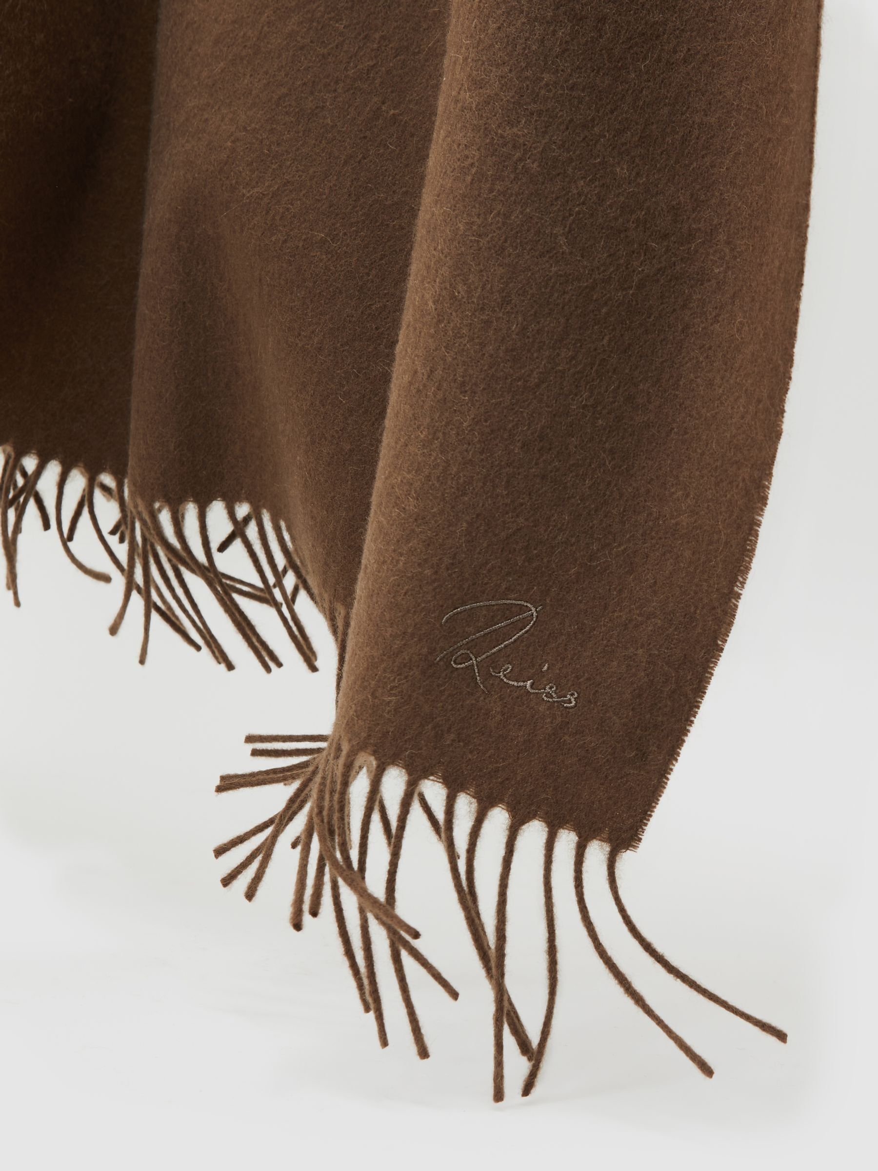 Wool-Cashmere Script-Logo Scarf in Taupe - Image 5 of 5