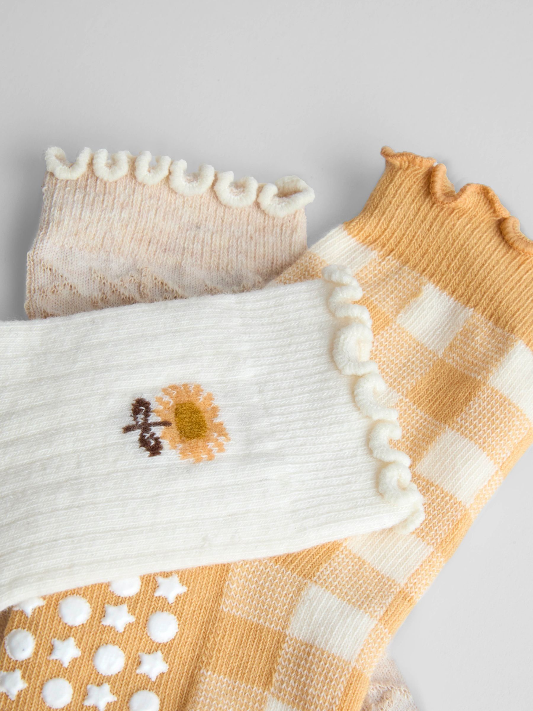 Mustard Sunflower 3-Pack Socks - Image 2 of 5