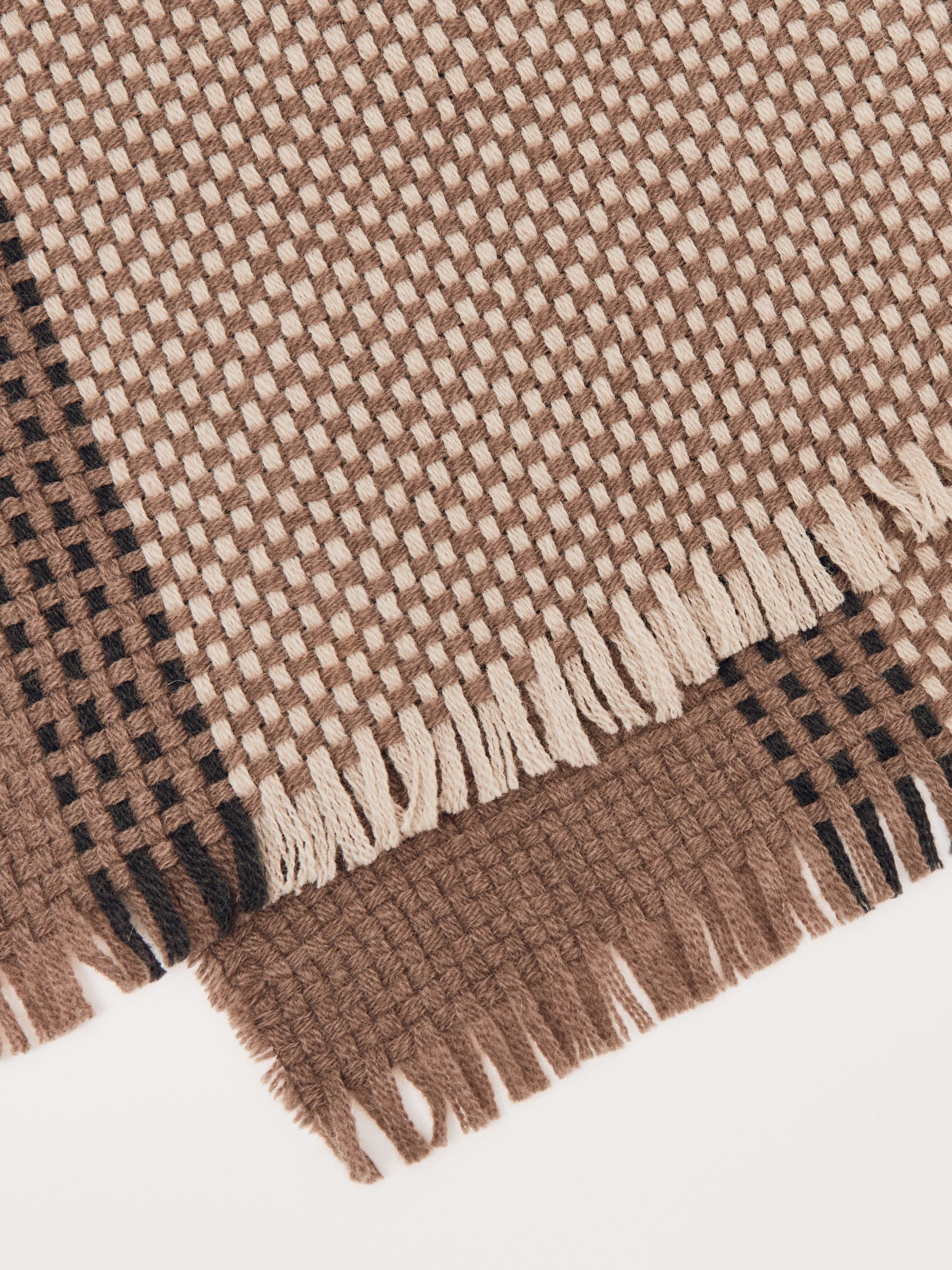 Wool-Cashmere Textured Scarf in Taupe - image 4