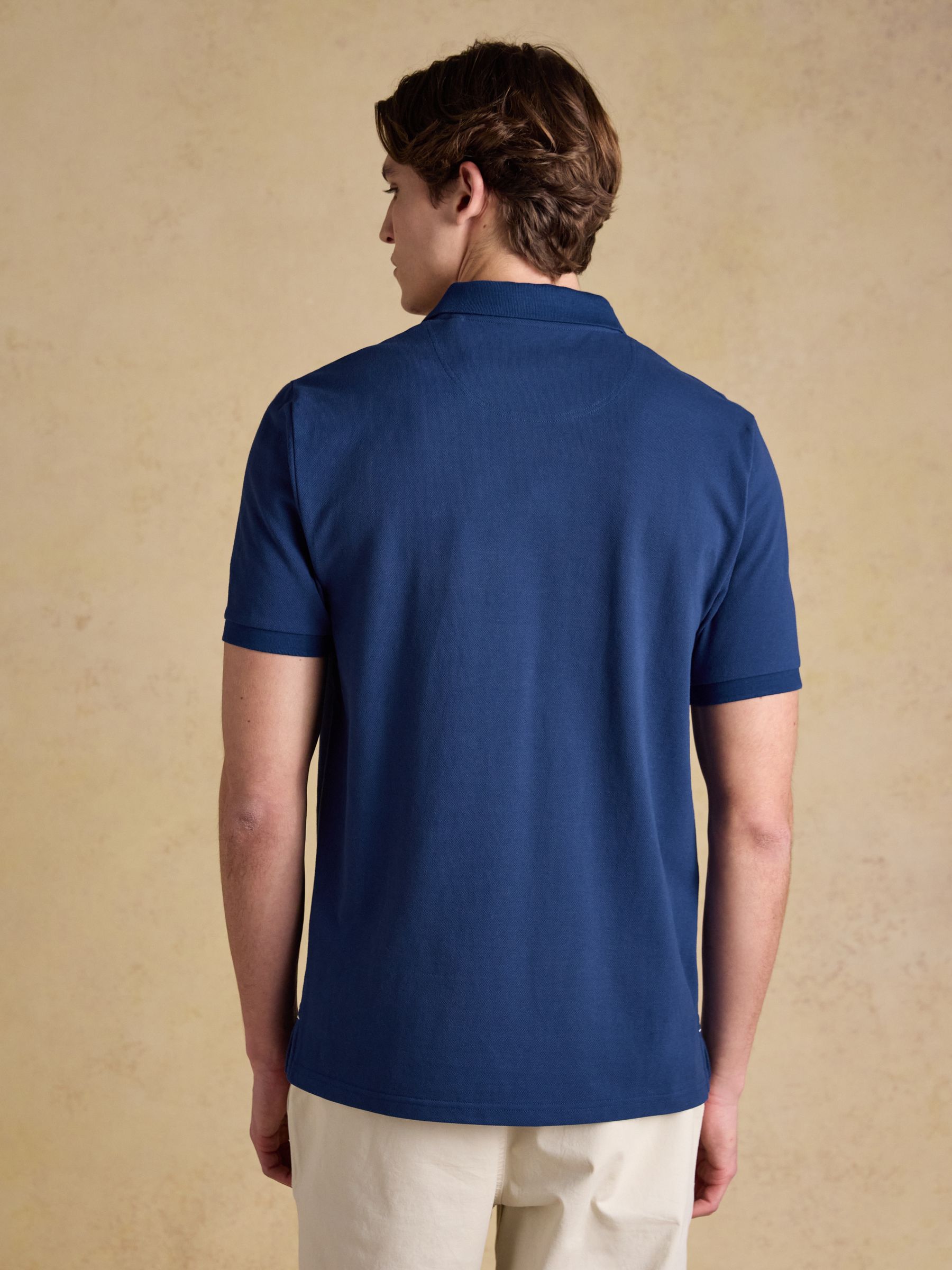 Woody Dark Blue Cotton Pique Short Sleeve Polo Shirt - Image 2 of 9