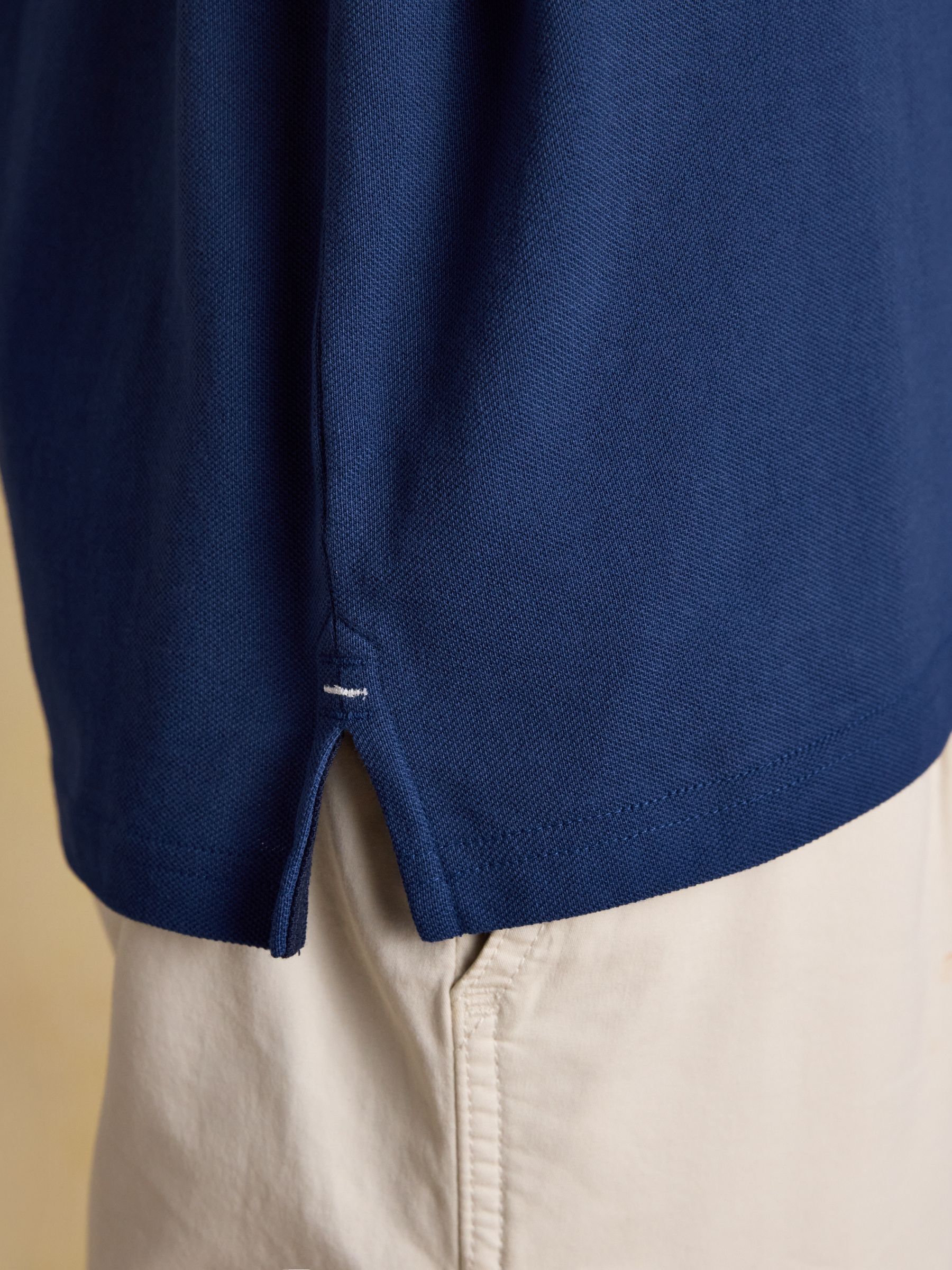 Woody Dark Blue Cotton Pique Short Sleeve Polo Shirt - Image 5 of 9