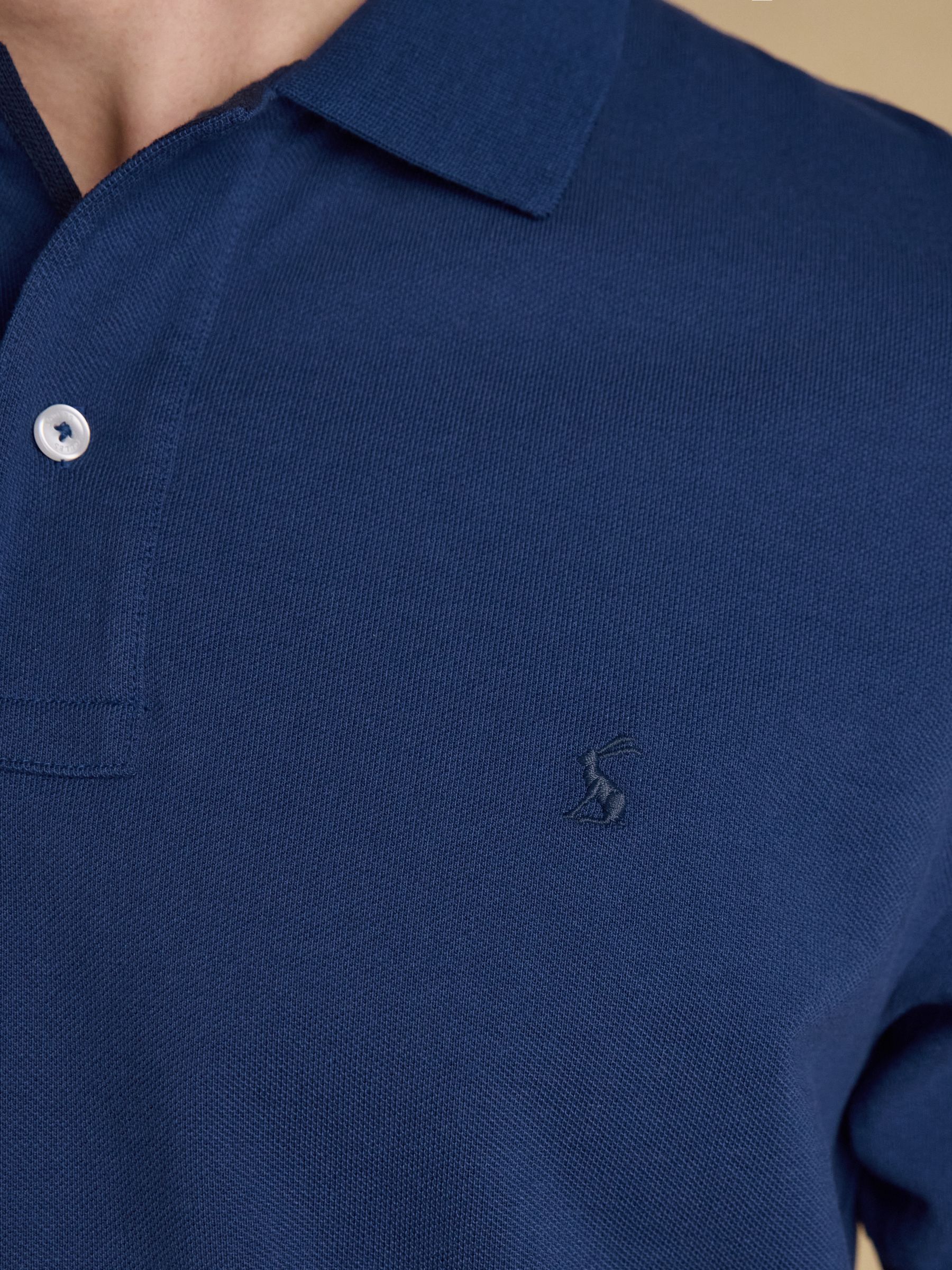 Woody Dark Blue Cotton Pique Short Sleeve Polo Shirt - Image 8 of 9