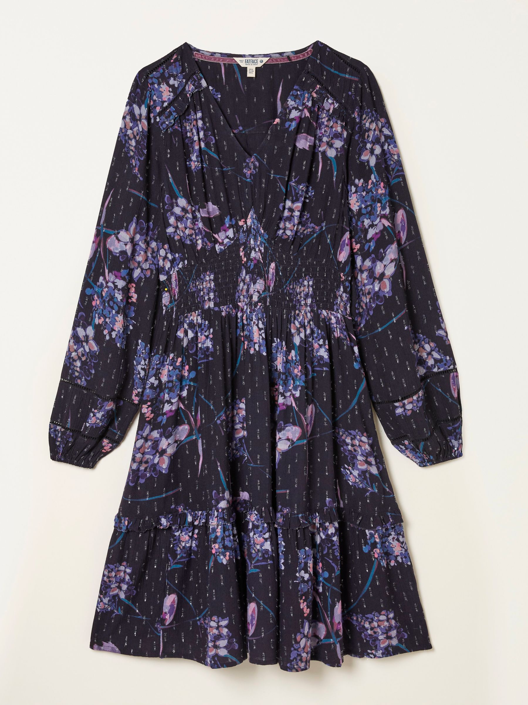 Pippa Dark Purple Heritage Floral Petite Dress - Image 6 of 6