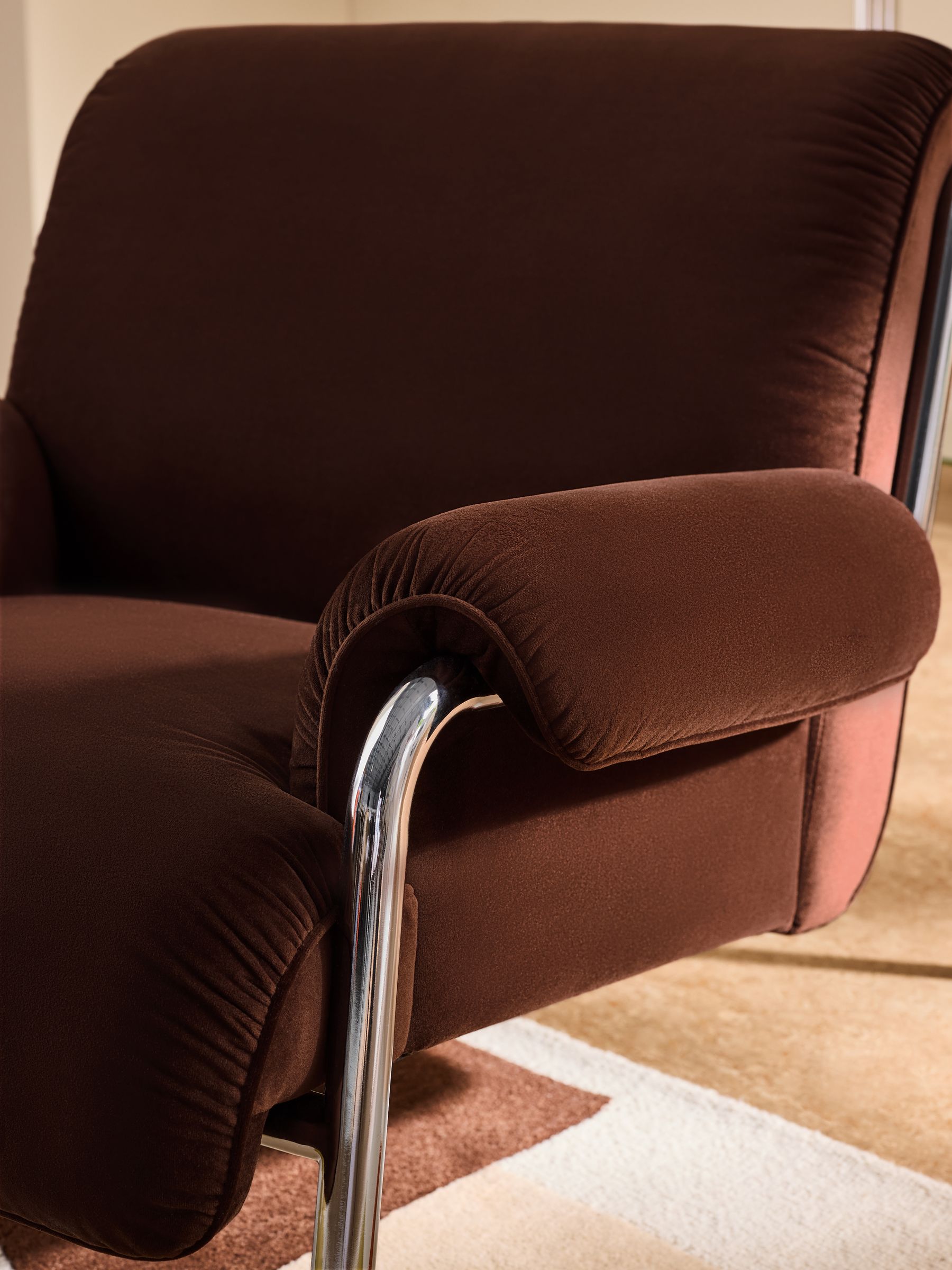 Lorien Chair in Velvet Dark Truffle Brown - Image 2 of 5