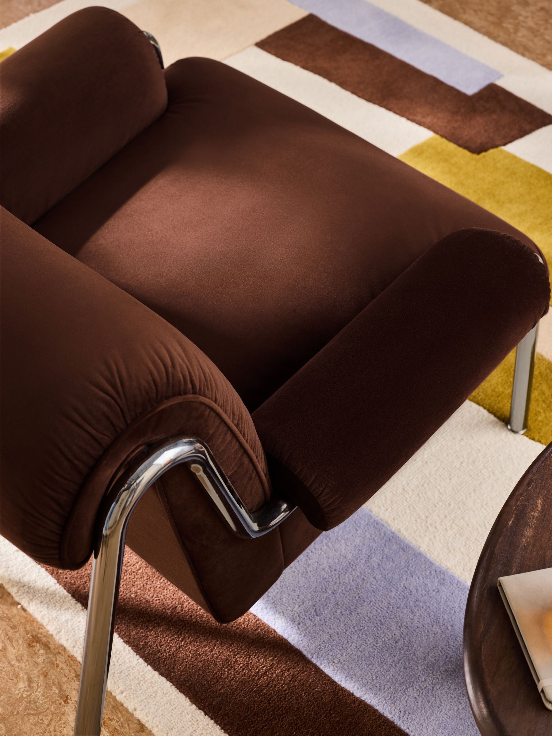 Lorien Chair in Velvet Dark Truffle Brown - Image 3 of 5
