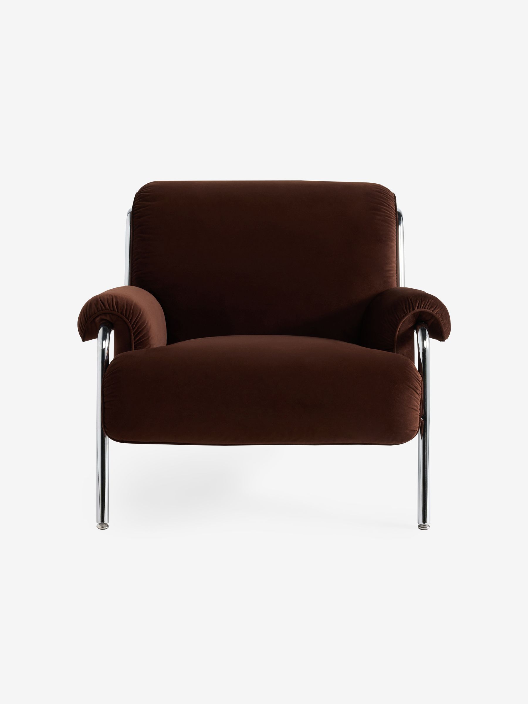 Lorien Chair in Velvet Dark Truffle Brown - Image 4 of 5