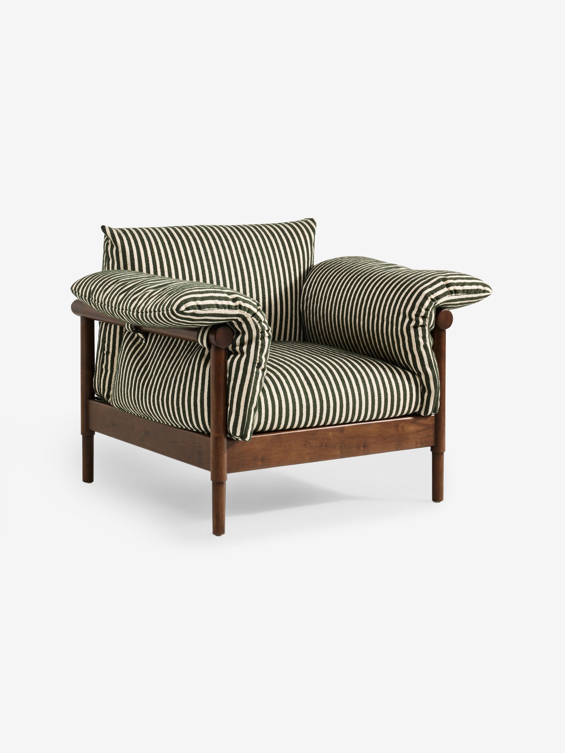 Solen Accent Chair in Dark Green Boucle Stripe - Image 2 of 2