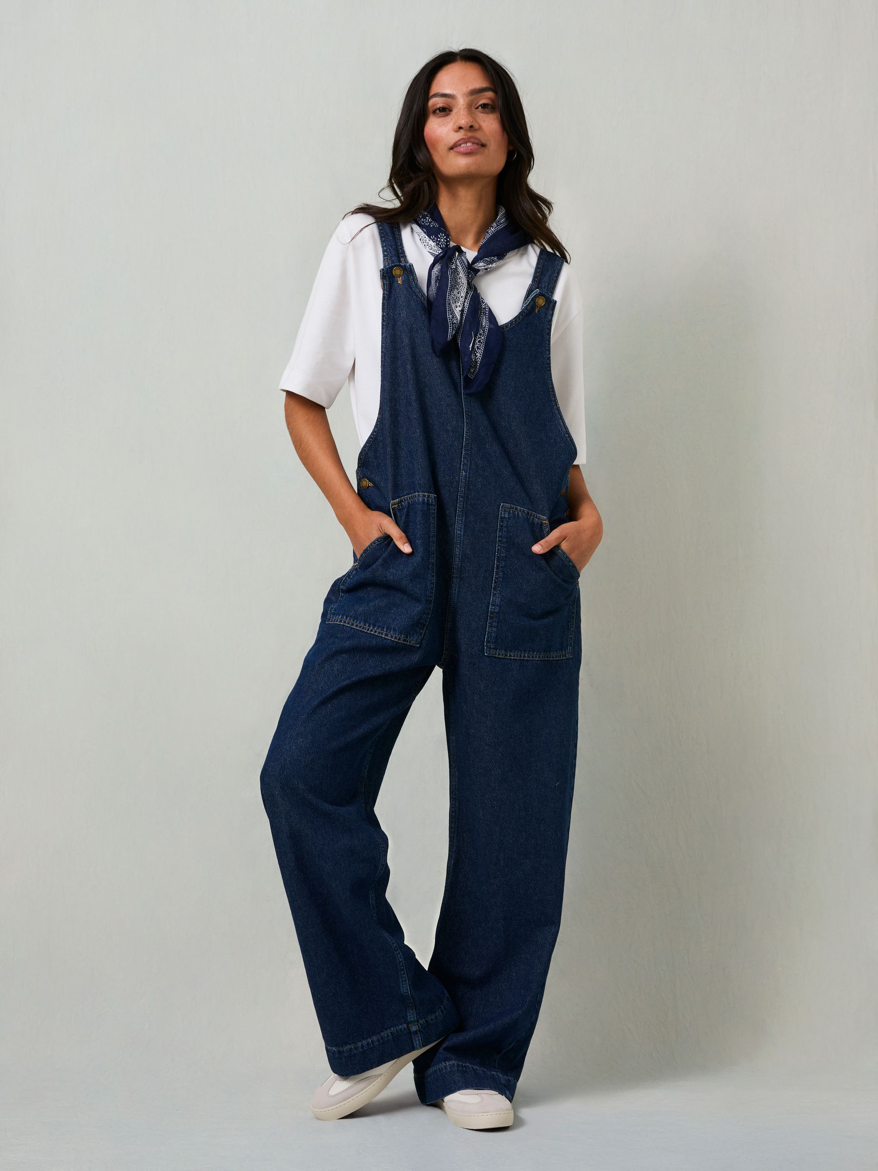 Raffles Blue Denim Dungaree | FatFace USA