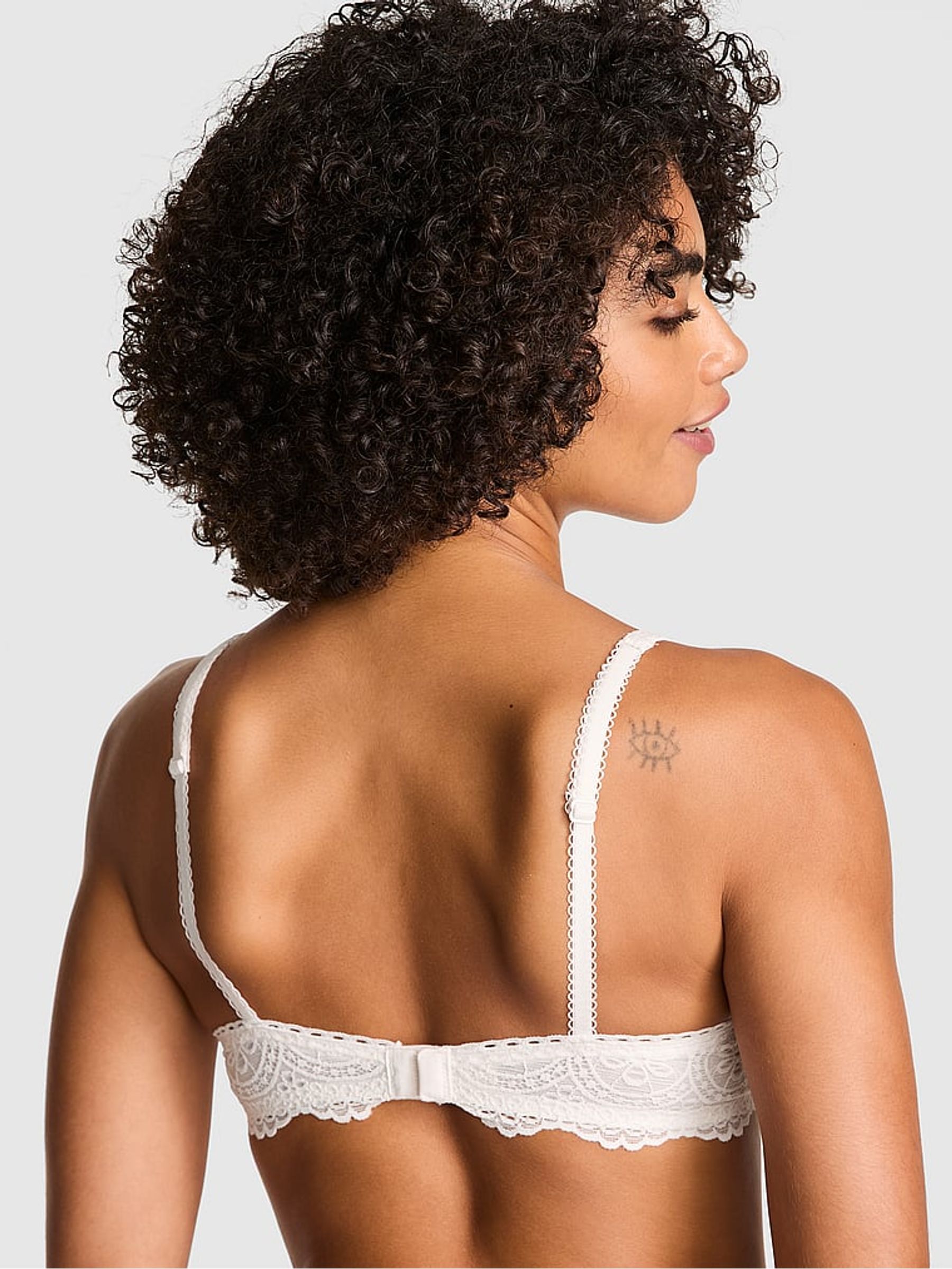 Coconut White Eyelet Lace Bra - Image 2 of 2