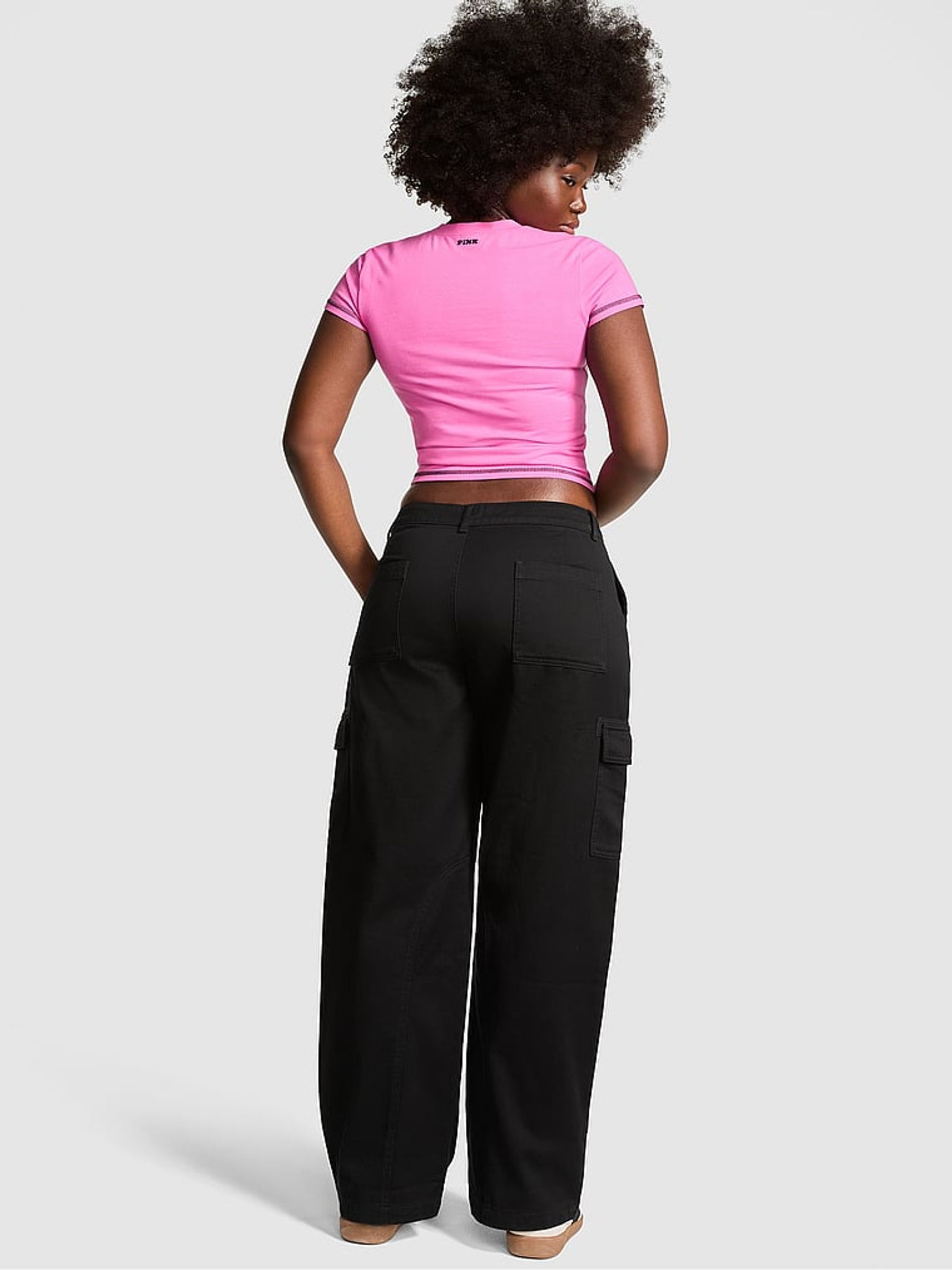 Black Twill Cargo Trousers - Image 2 of 3