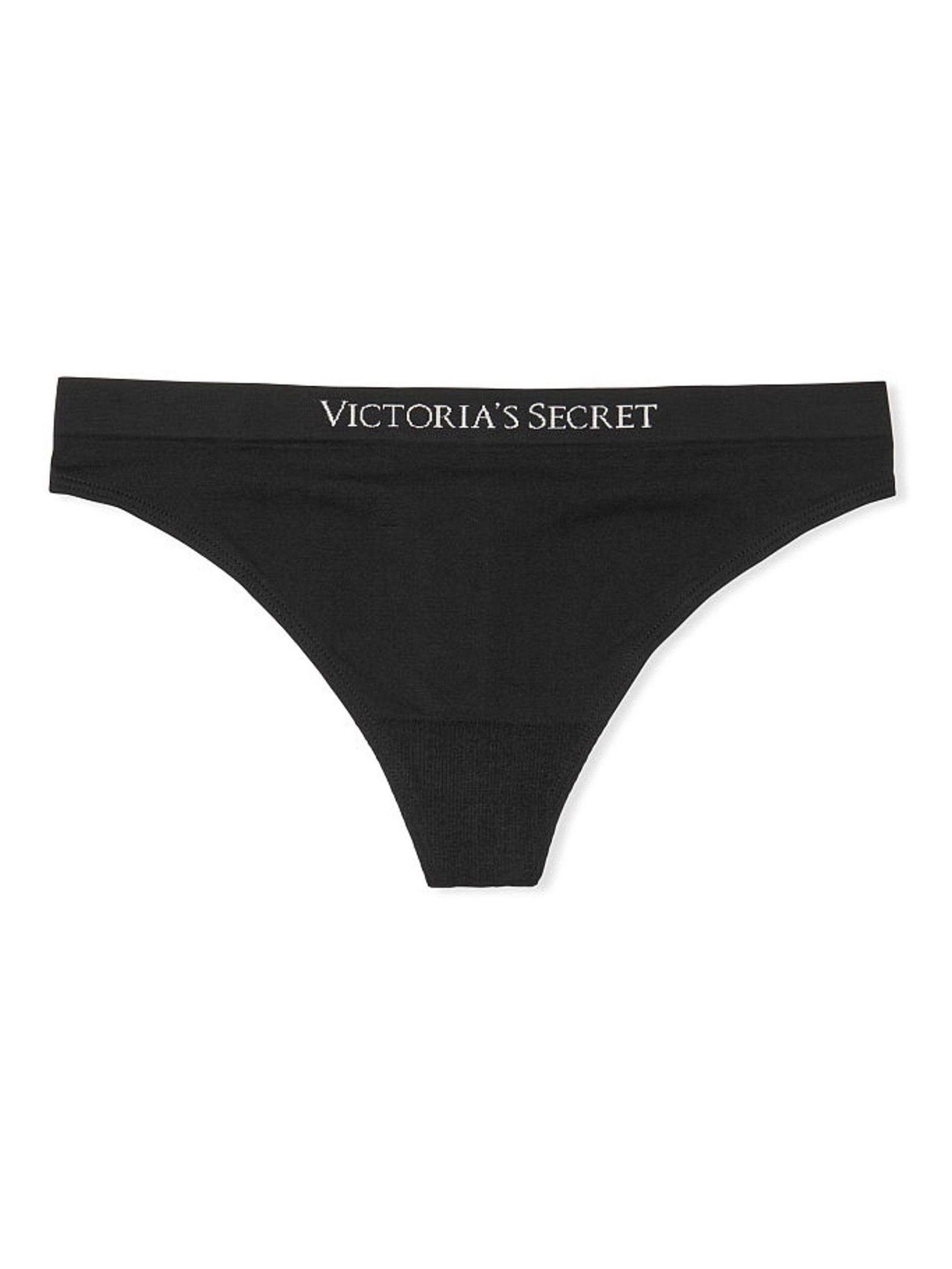 Black Thong 4 Pack Logo Knickers - Image 4 of 4