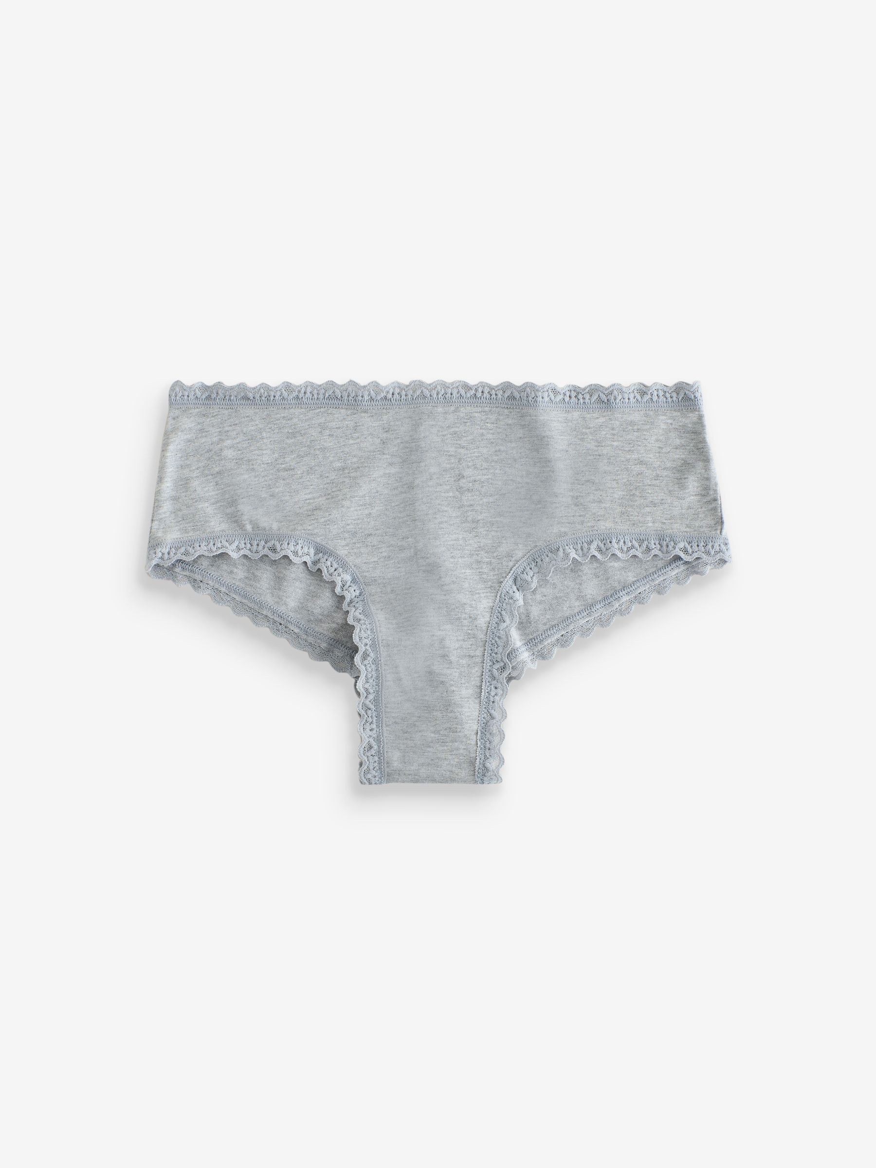 White/Pink/Black/Grey Cheeky 7 Pack Lace Trim Knickers - Image 10 of 12