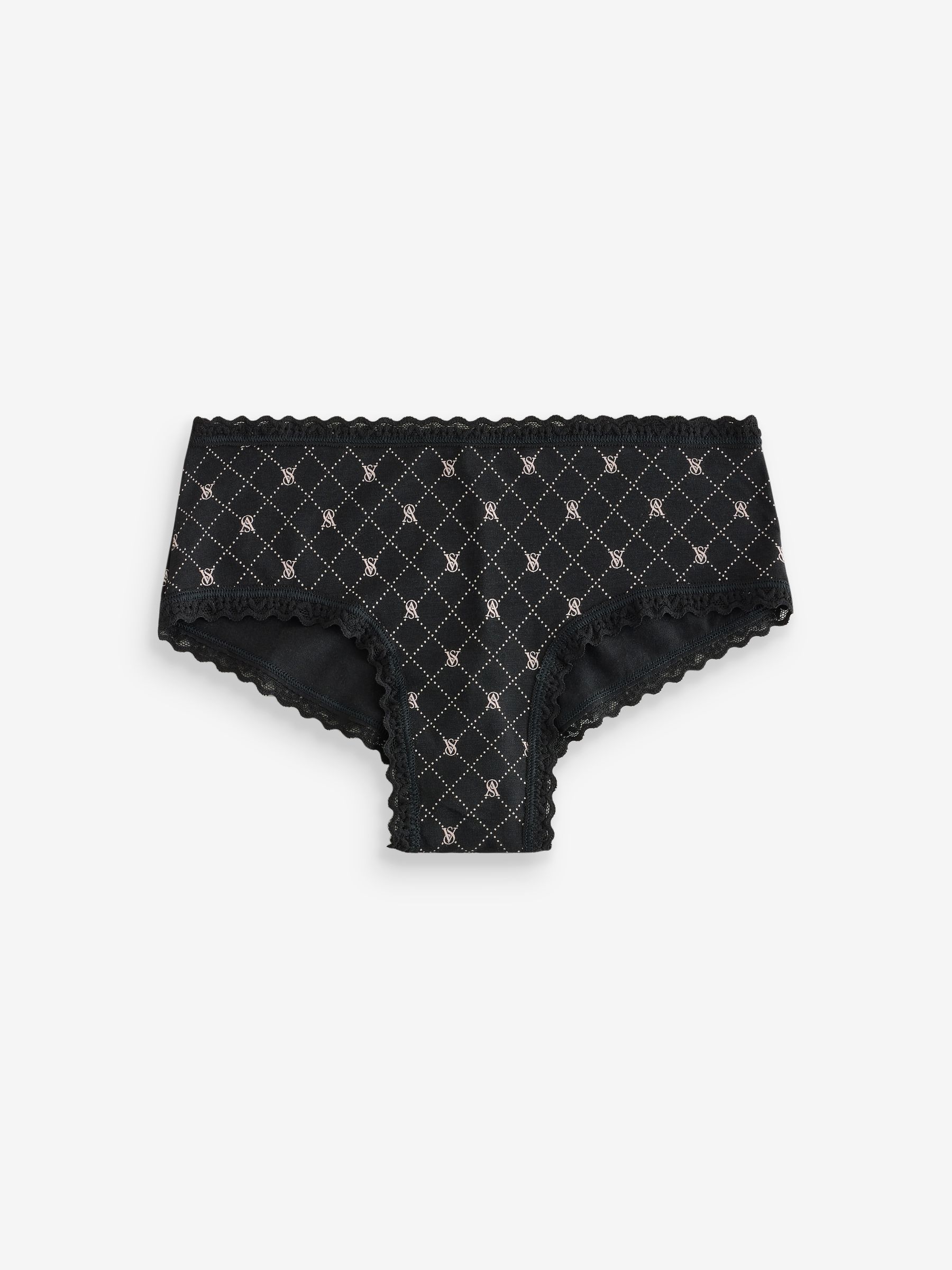 White/Pink/Black/Grey Cheeky 7 Pack Lace Trim Knickers - Image 11 of 12
