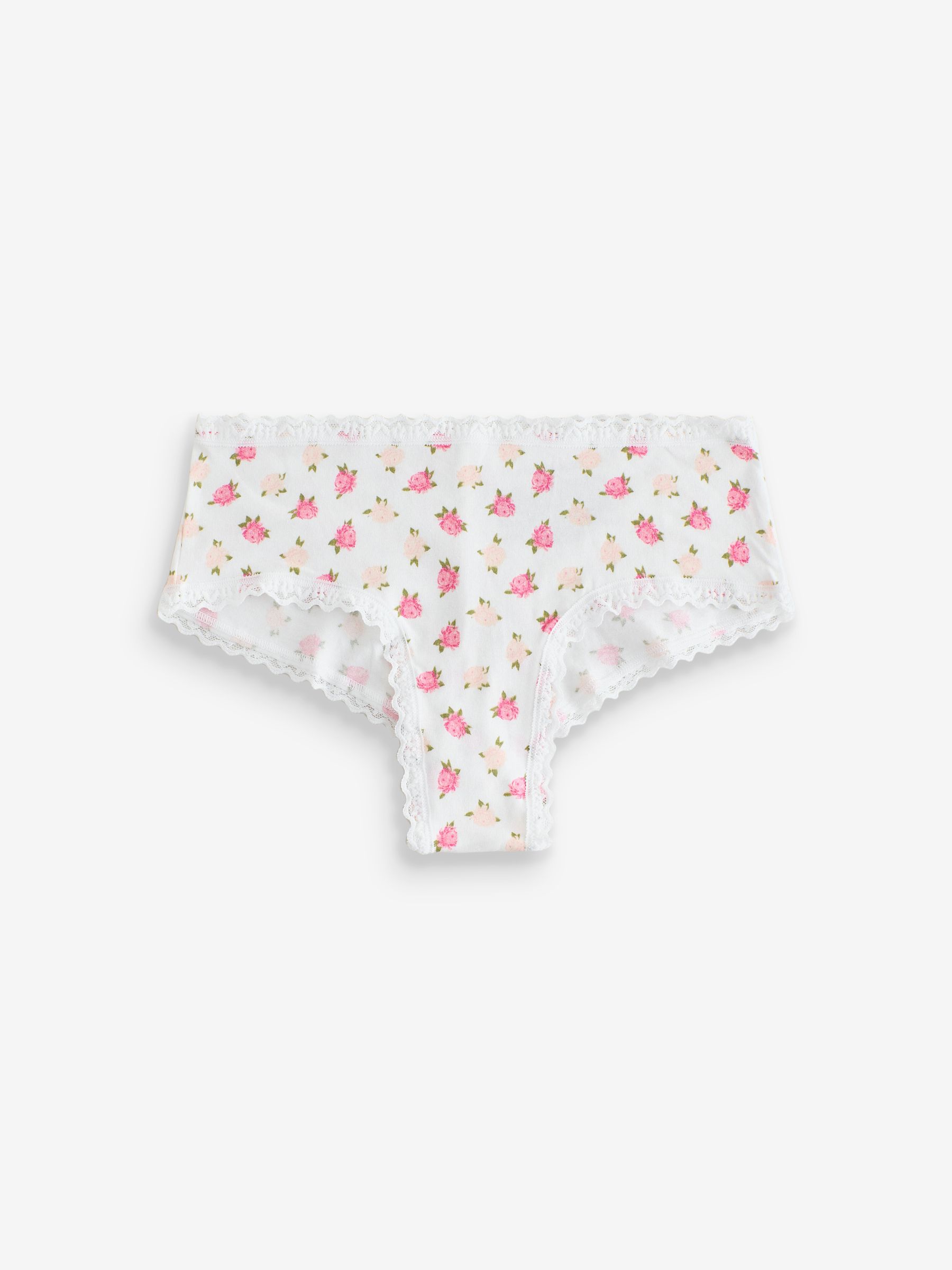 White/Pink/Black/Grey Cheeky 7 Pack Lace Trim Knickers - Image 7 of 12