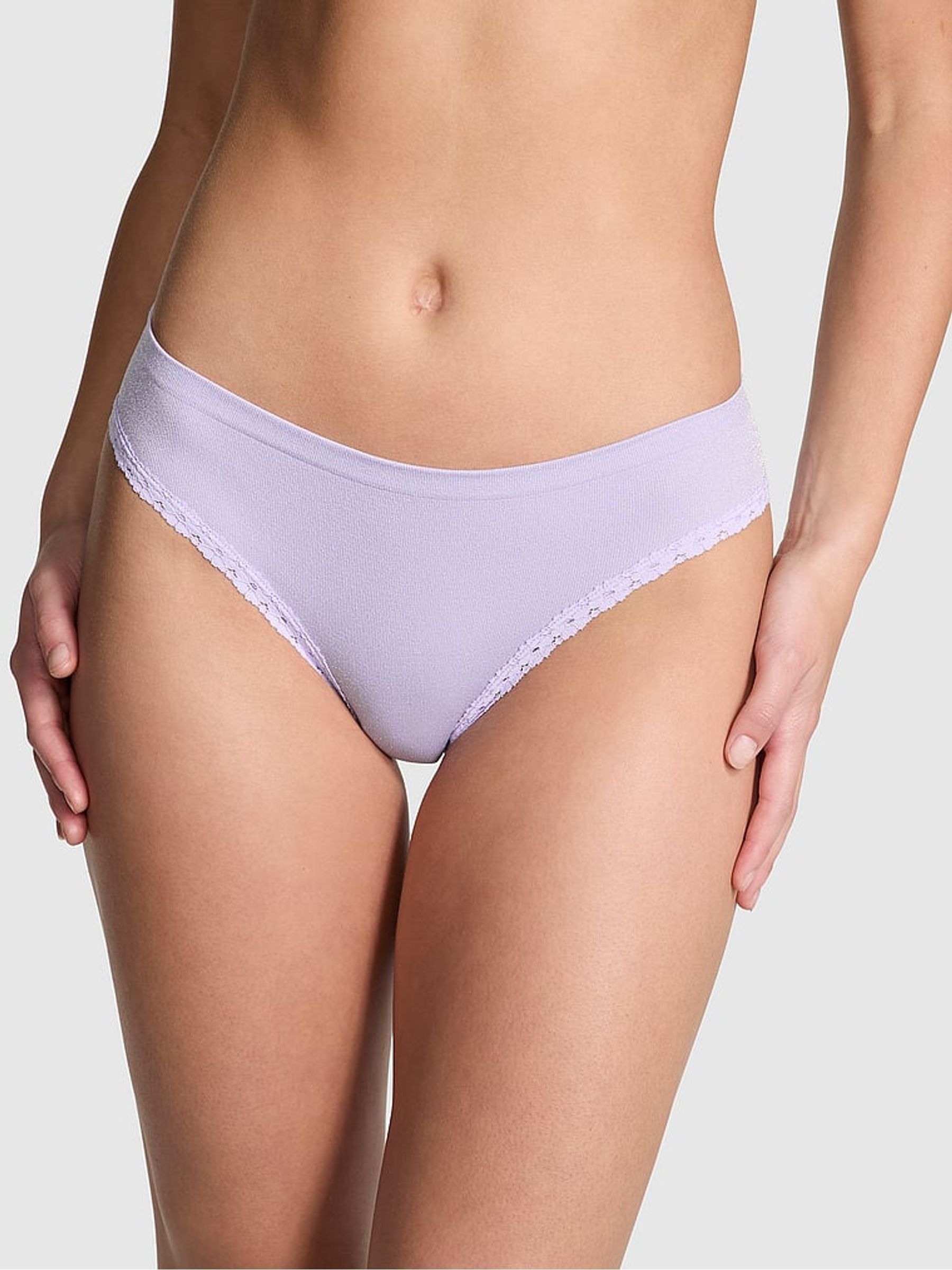 Purple Cloud Bikini Seamless Scoop Thong Knickers - Image 1 of 3