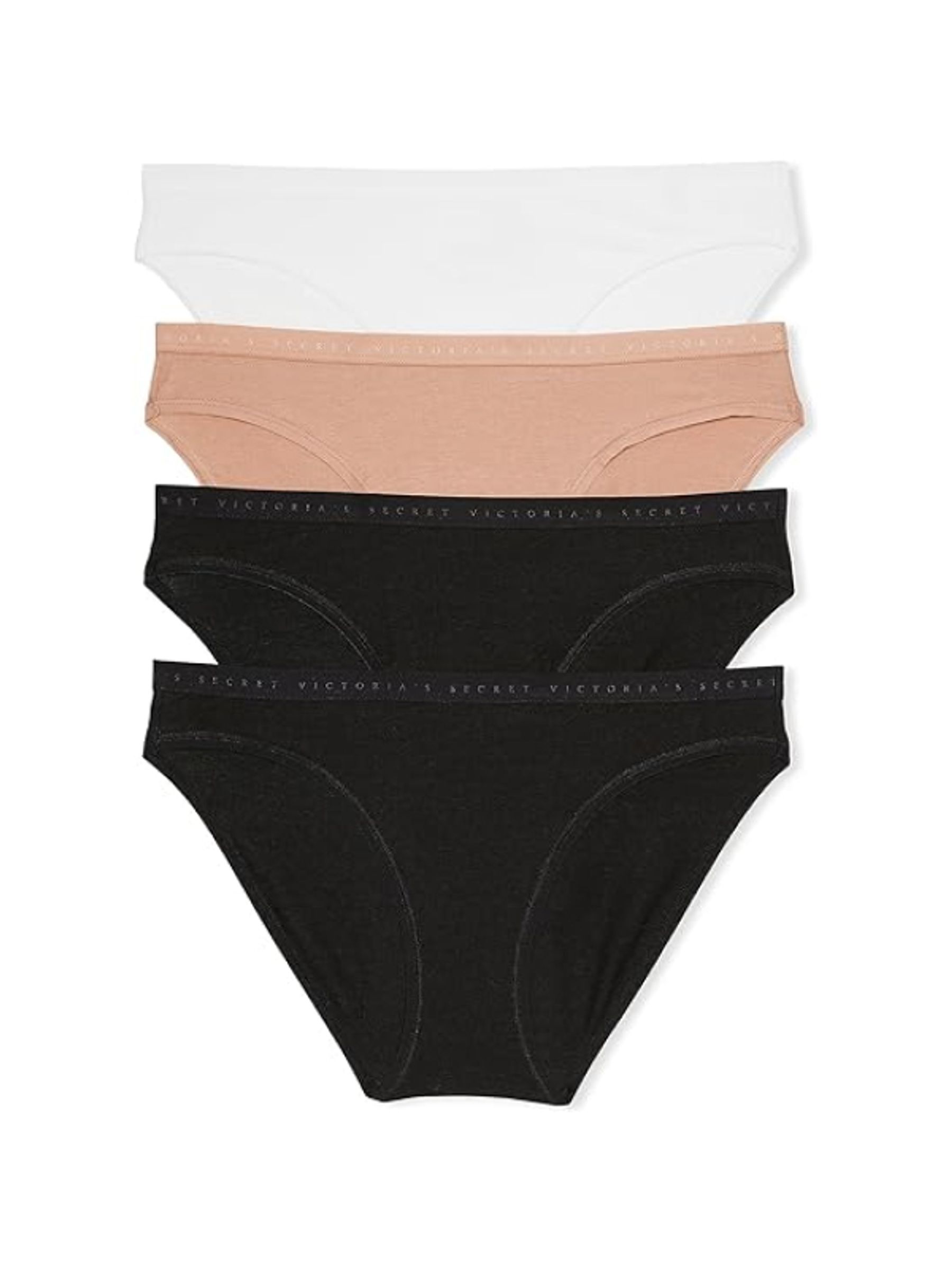 Black/White/Nude Bikini Logo 4 Pack Knickers - Image 2 of 8