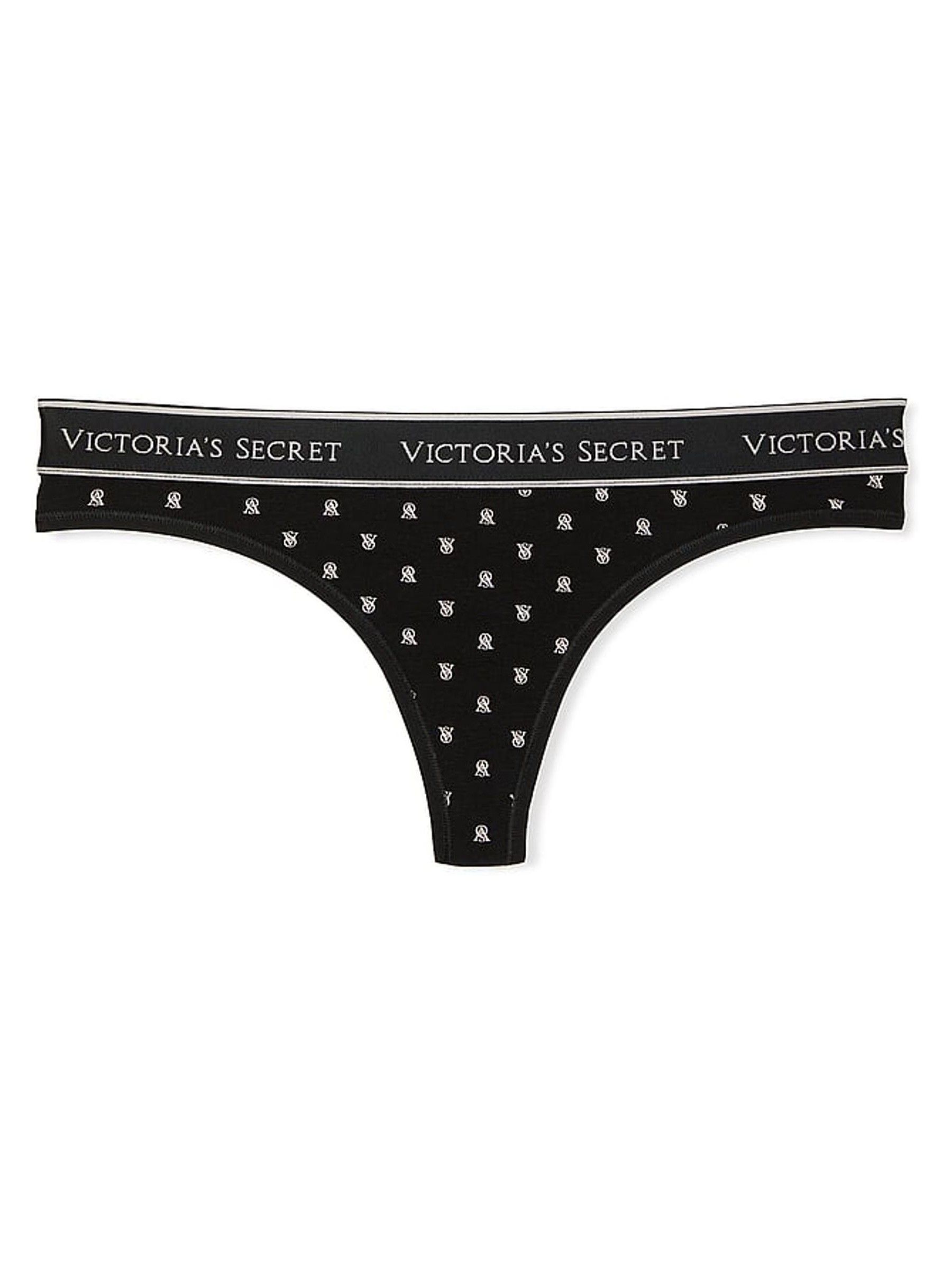 Black VS Print Thong Logo Knickers - Image 3 of 3