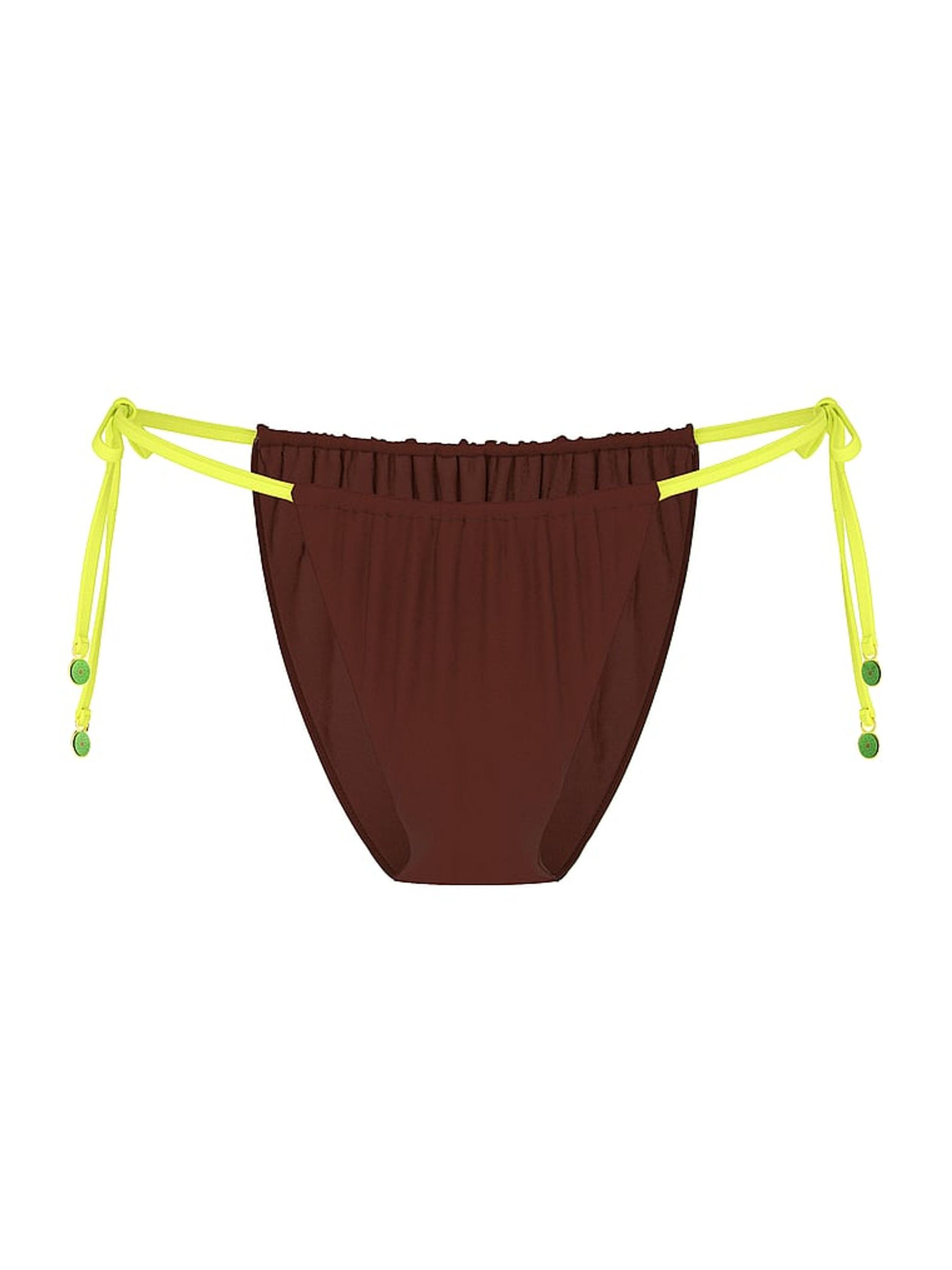 Ganache Brown Tie Side Cheeky Bikini Bottoms - Image 3 of 3