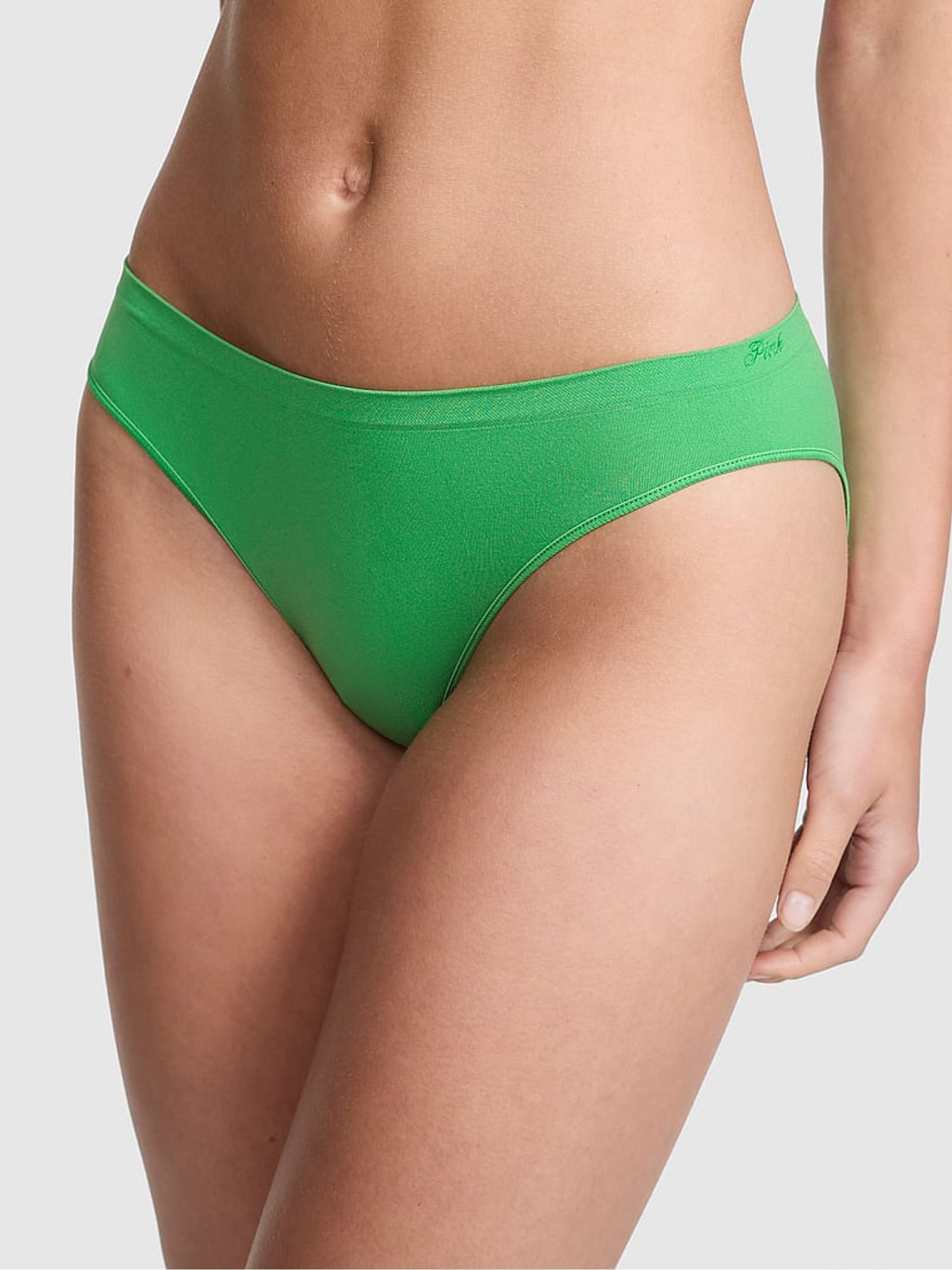 Wild Green Bikini Seamless Scoop Thong Knickers - Image 1 of 3