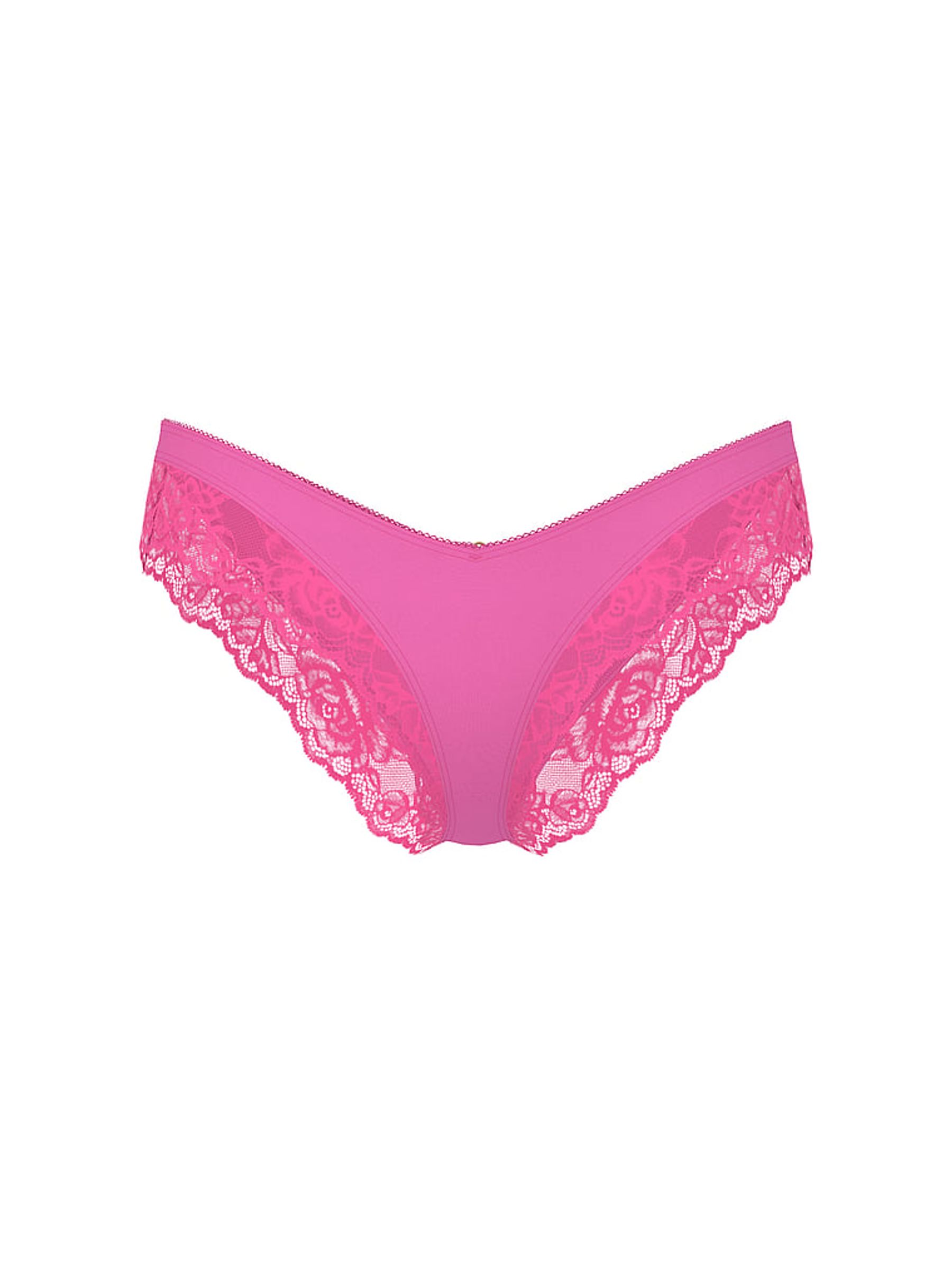 Ultra Pink Cheeky Rose Lace Trim Knickers - Image 3 of 3