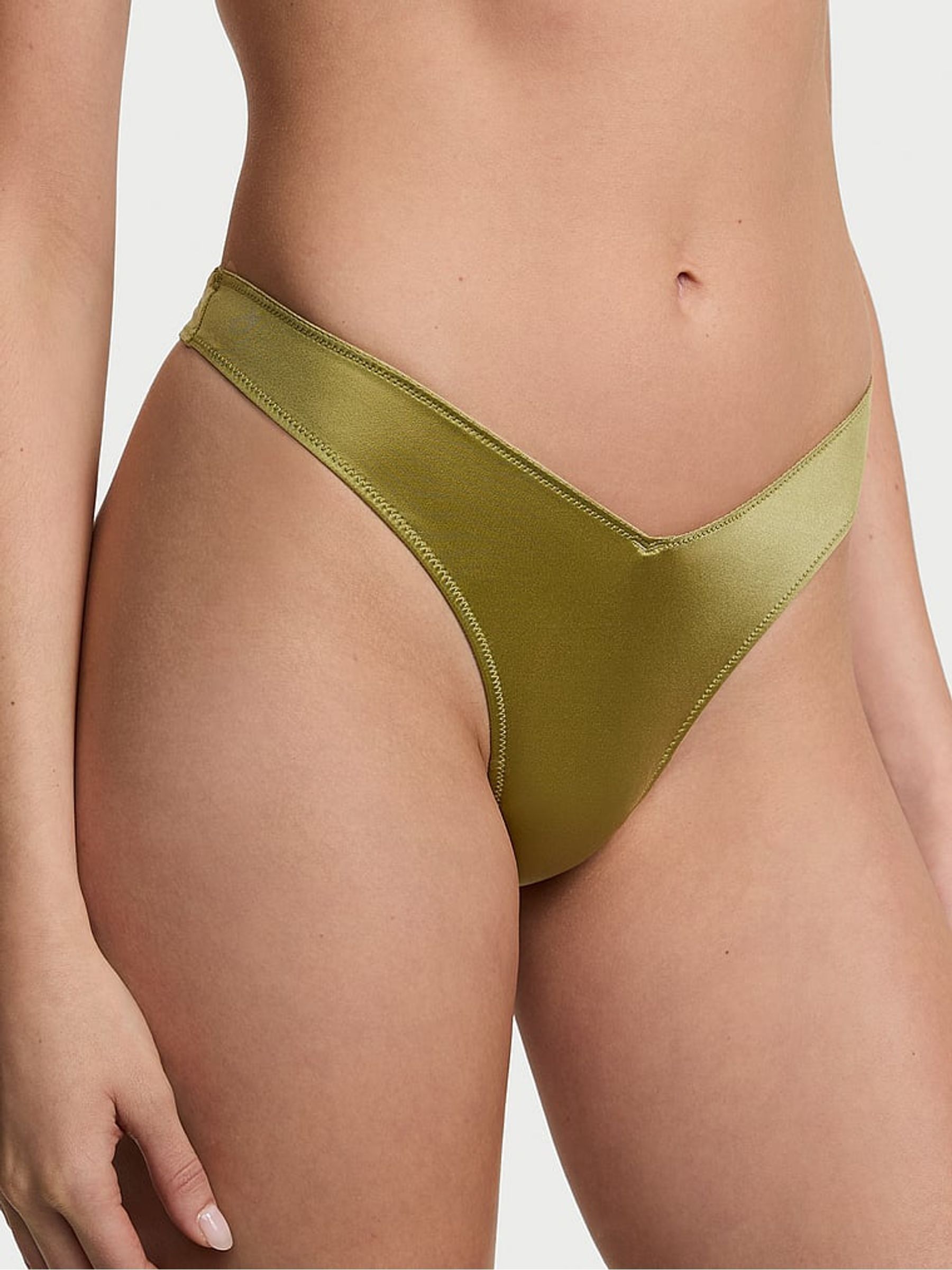 Moss Green Thong Knickers - Image 1 of 3