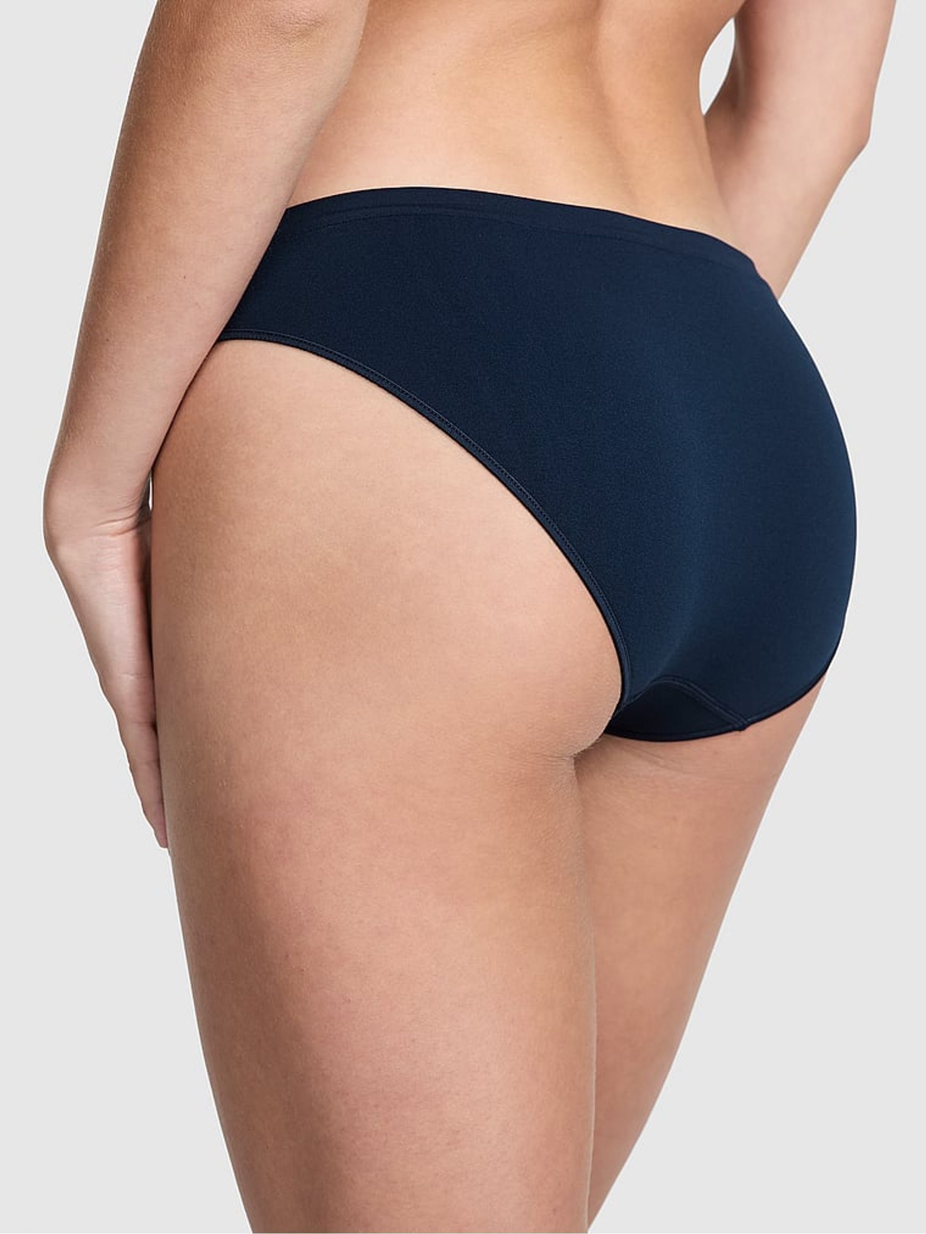 Noir Navy Blue Bikini Seamless Scoop Thong Knickers - Image 2 of 3
