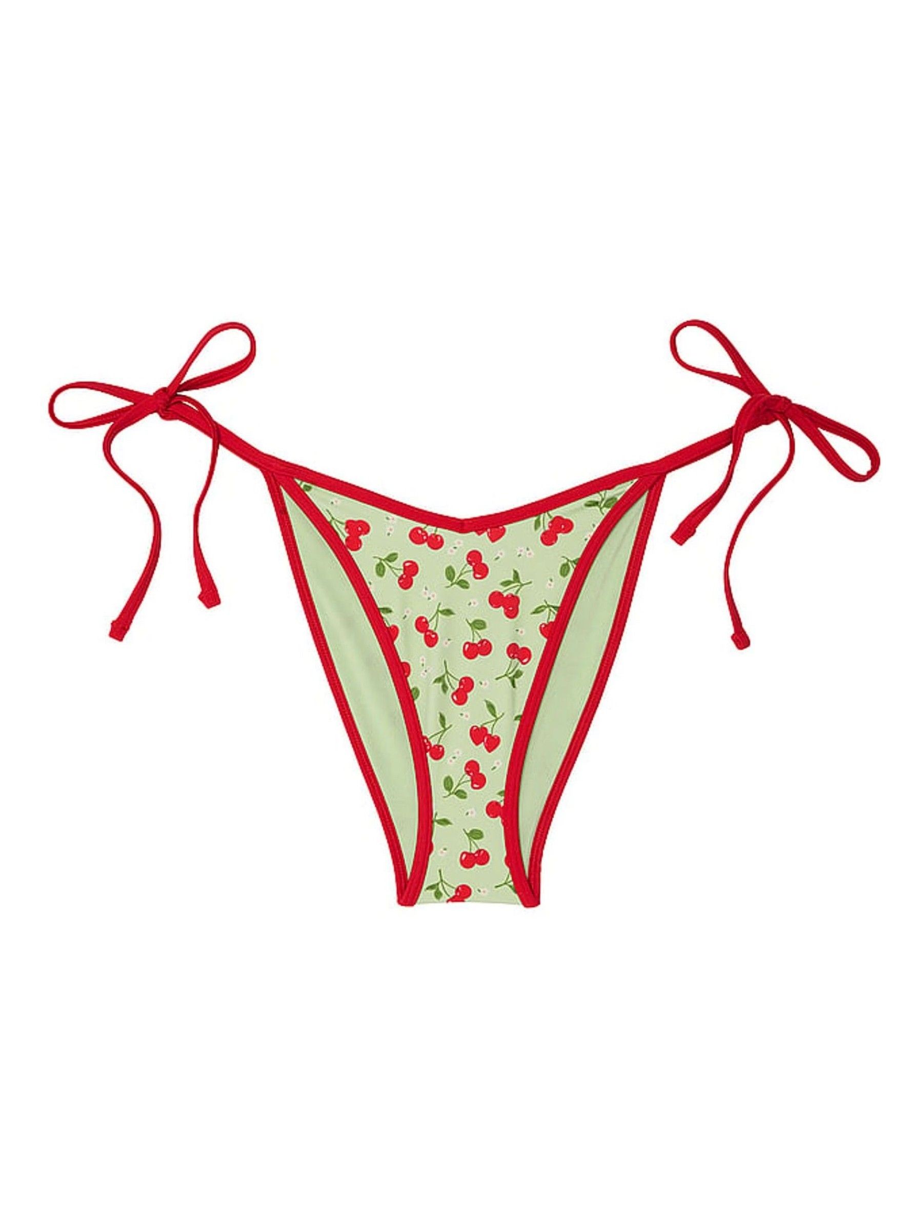 Cherry Hearts Green Cheeky Bikini Bottoms - Image 3 of 3