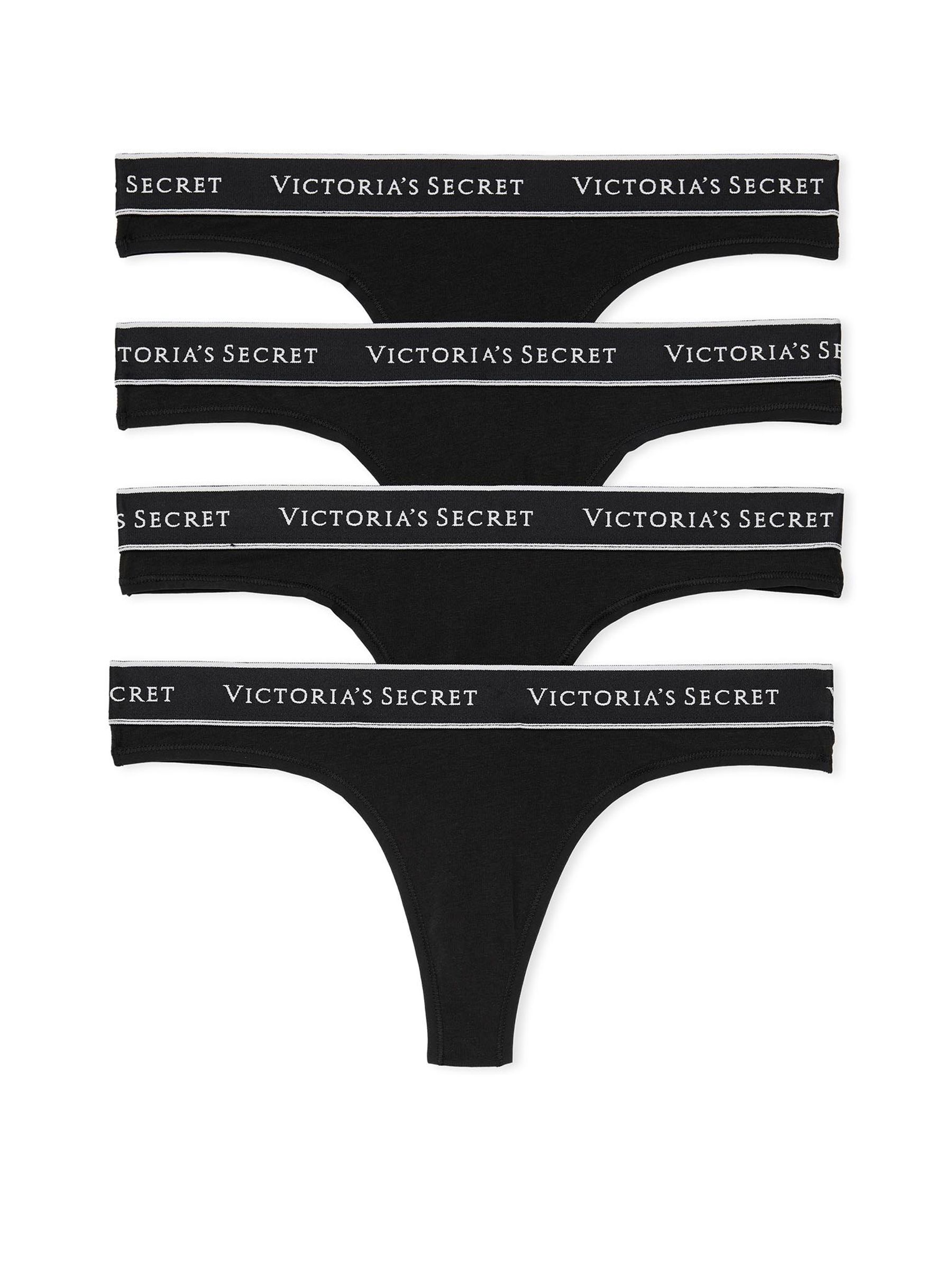 Black Thong Logo 4 Pack Knickers - Image 5 of 5