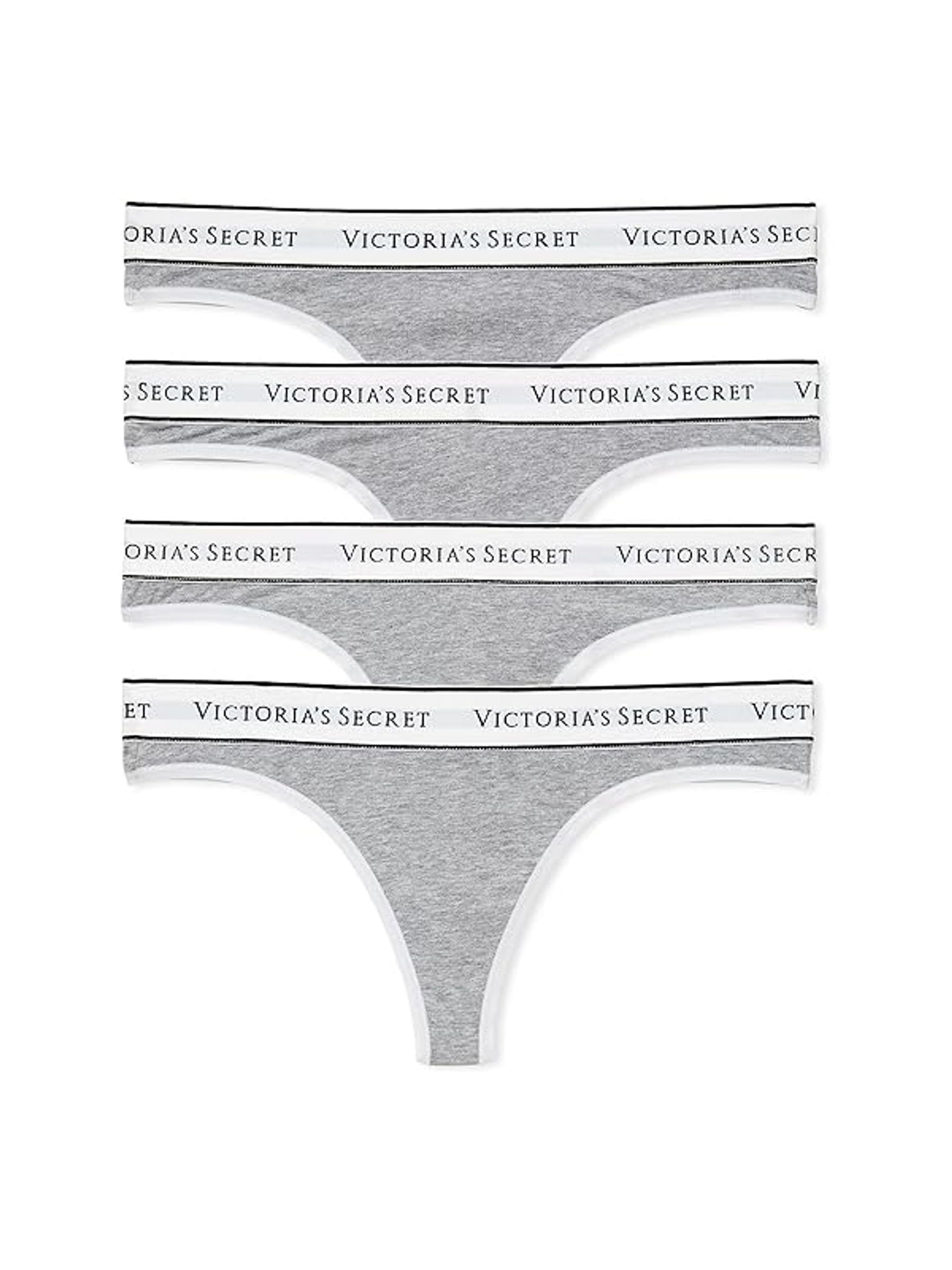 Grey Thong Logo 4 Pack Knickers - Image 1 of 7